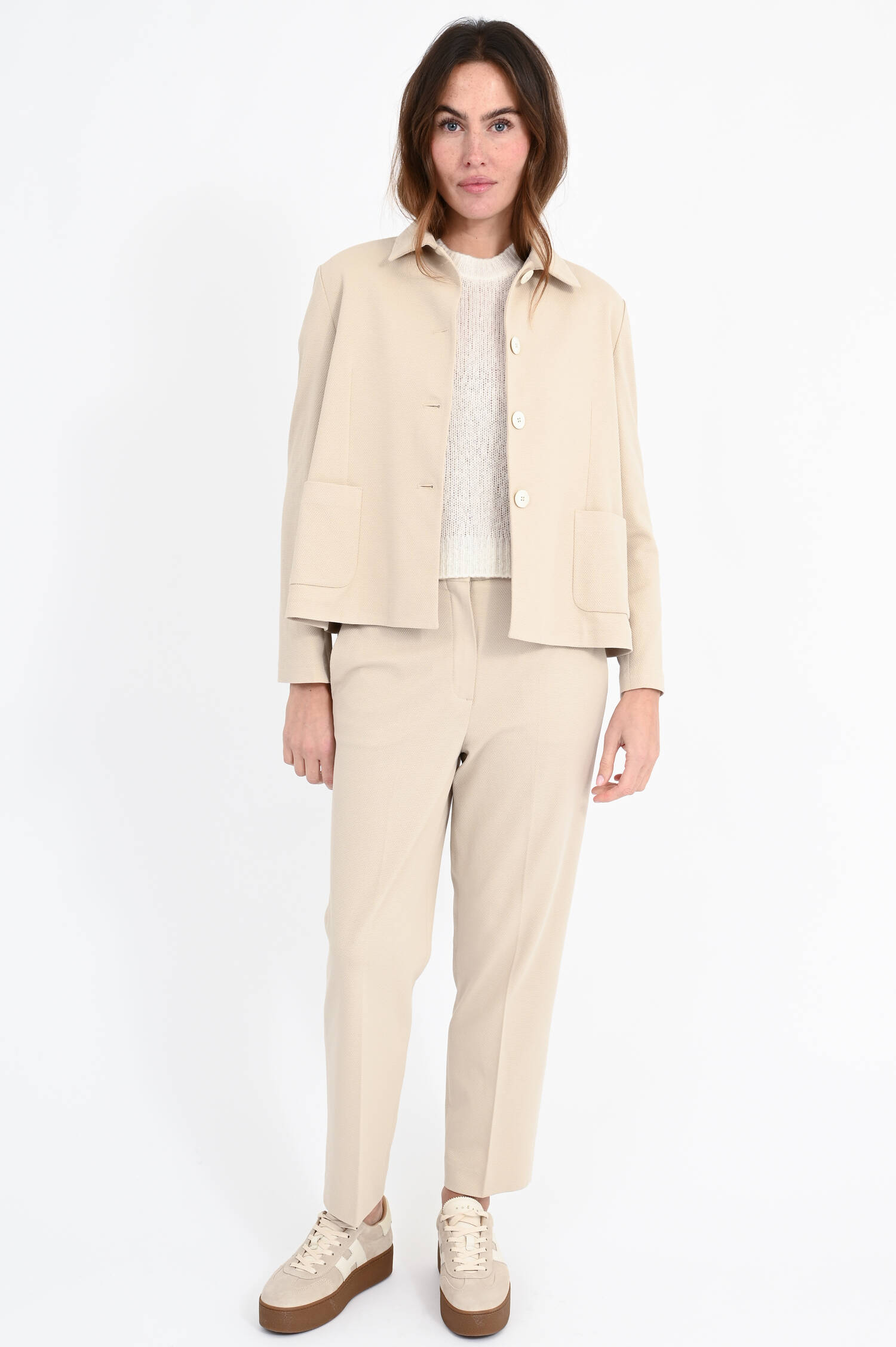 Caban Jacke aus Baumwolle in Beige