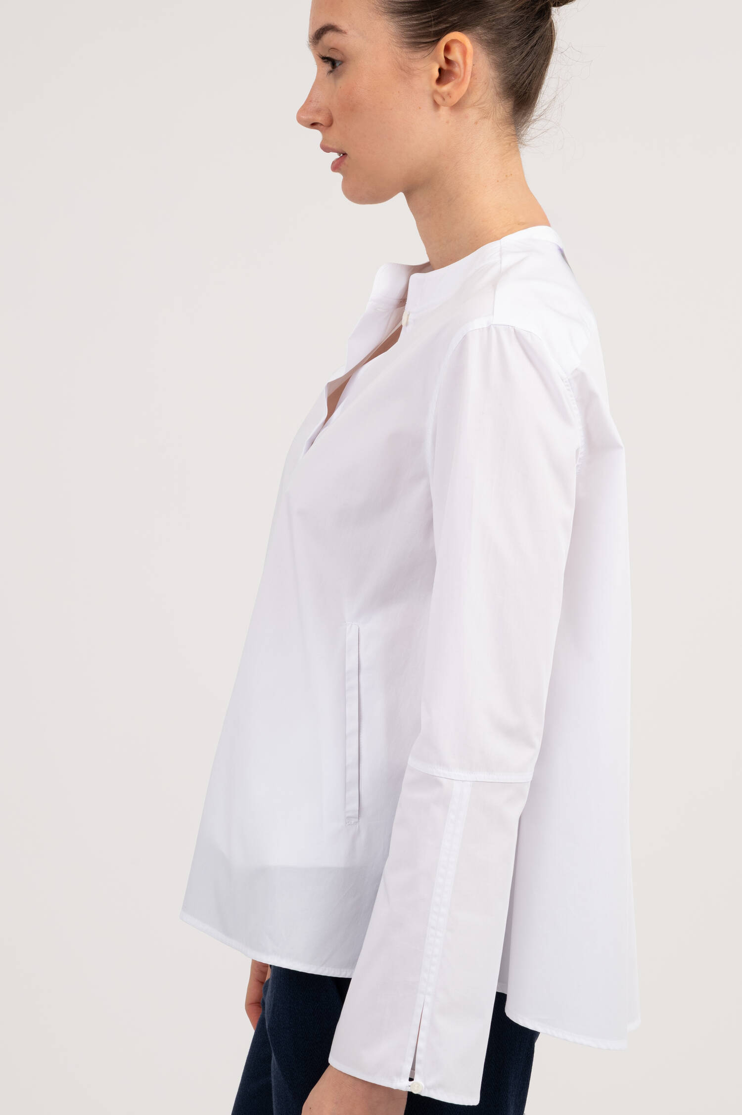 Popelin Bluse ZOE in Weiß 