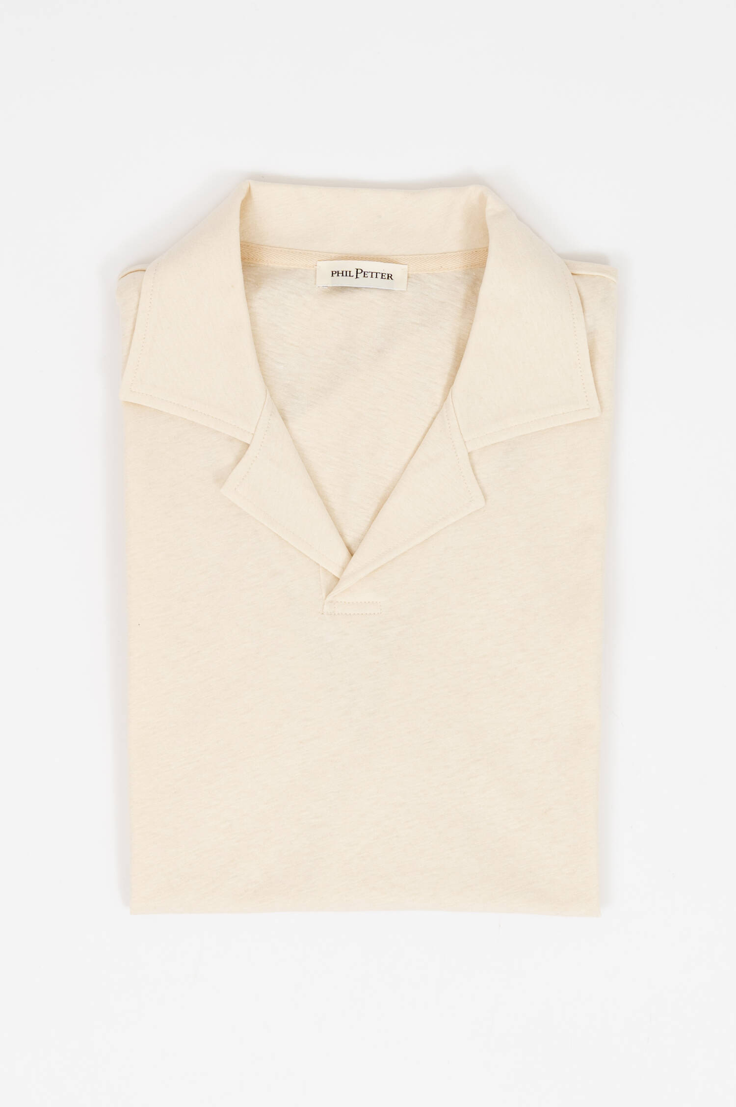 Leinenmix Poloshirt in Natur