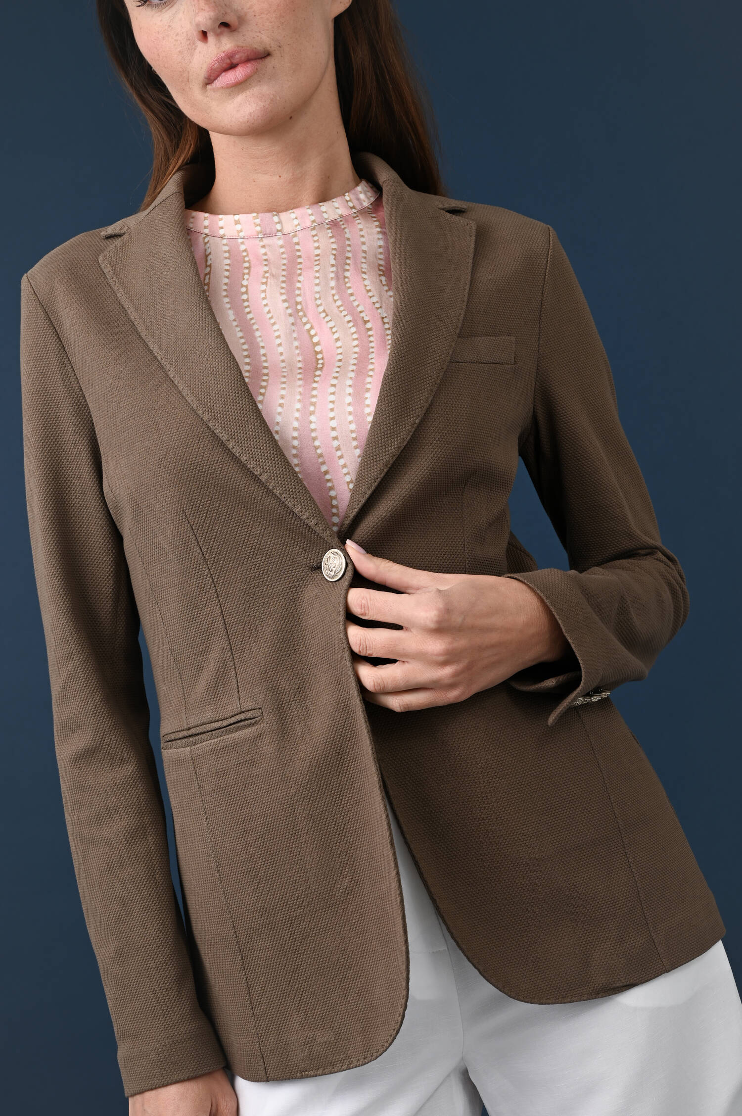 Strukturierter Blazer in Braun