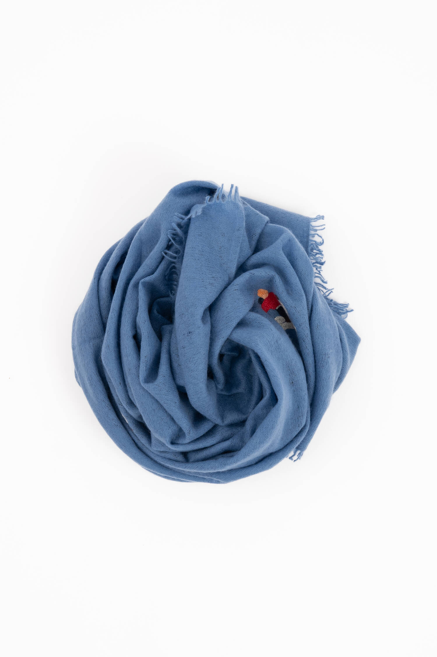 Cashmere Schal mit Ski-Motiv in Blau Cashmere Schal mit Ski-Motiv in Blau