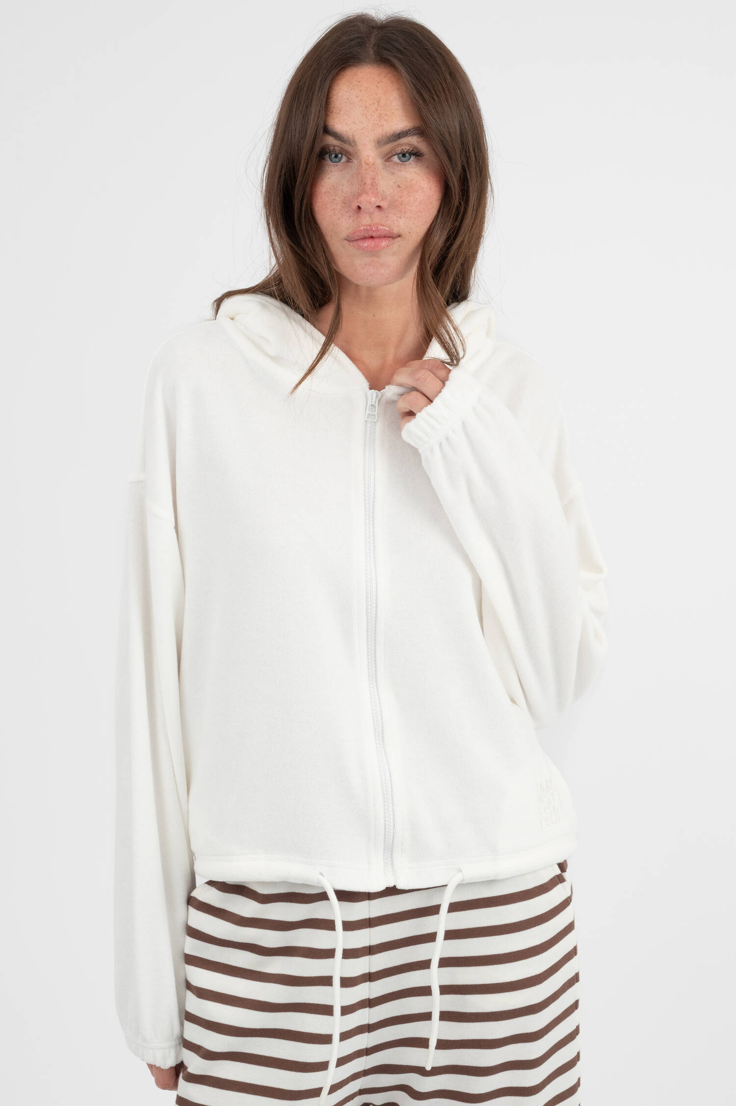 Frottee Sweatjacke in Ecru Frottee Sweatjacke in Ecru