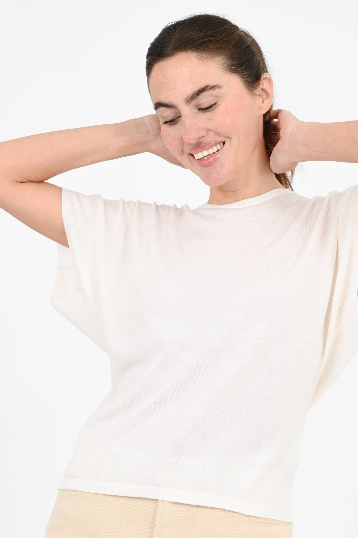 Woll-Seiden-Cashmere Shirt in White