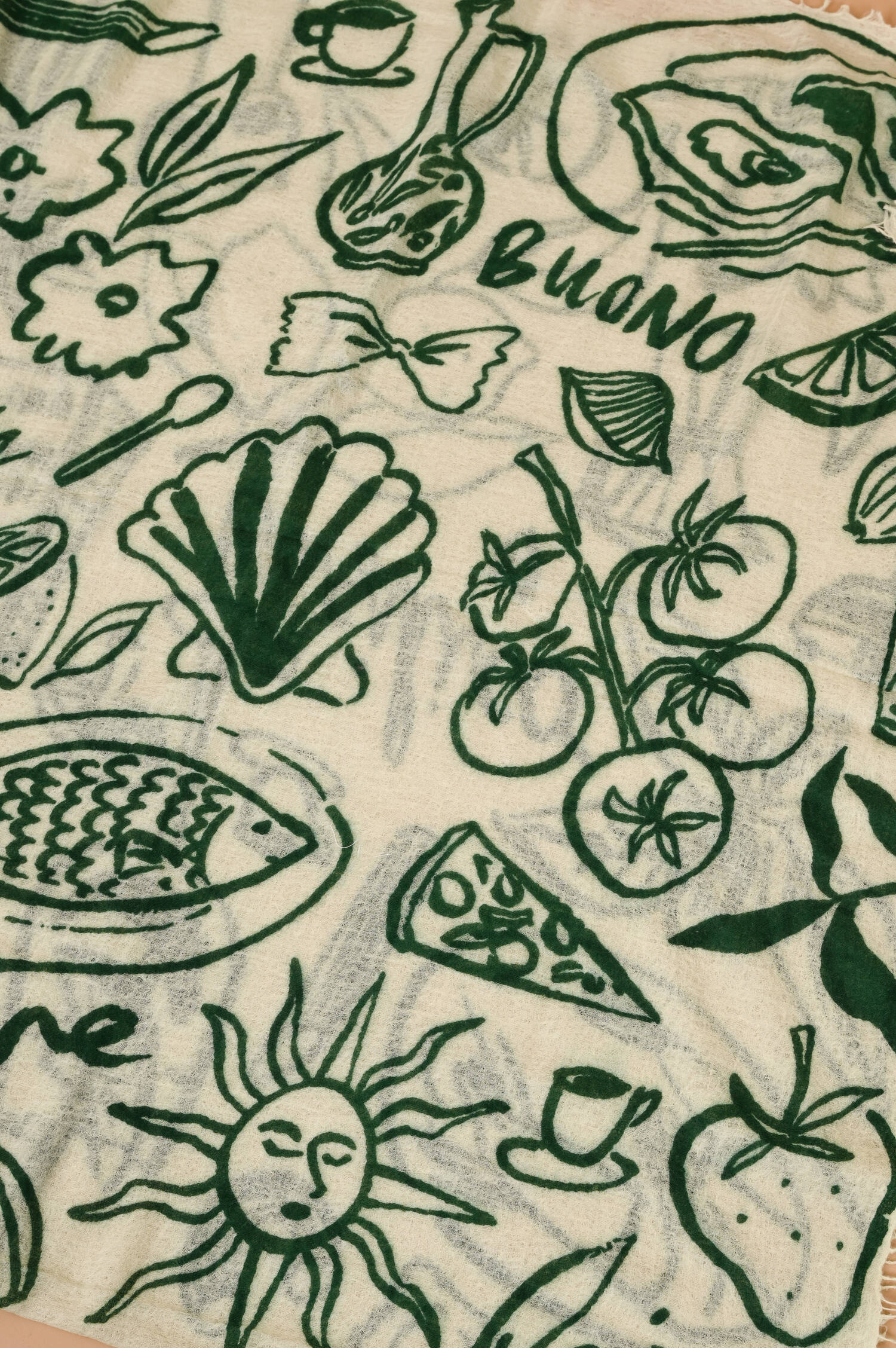 Tuch aus Cashmere "FINE" in Grün