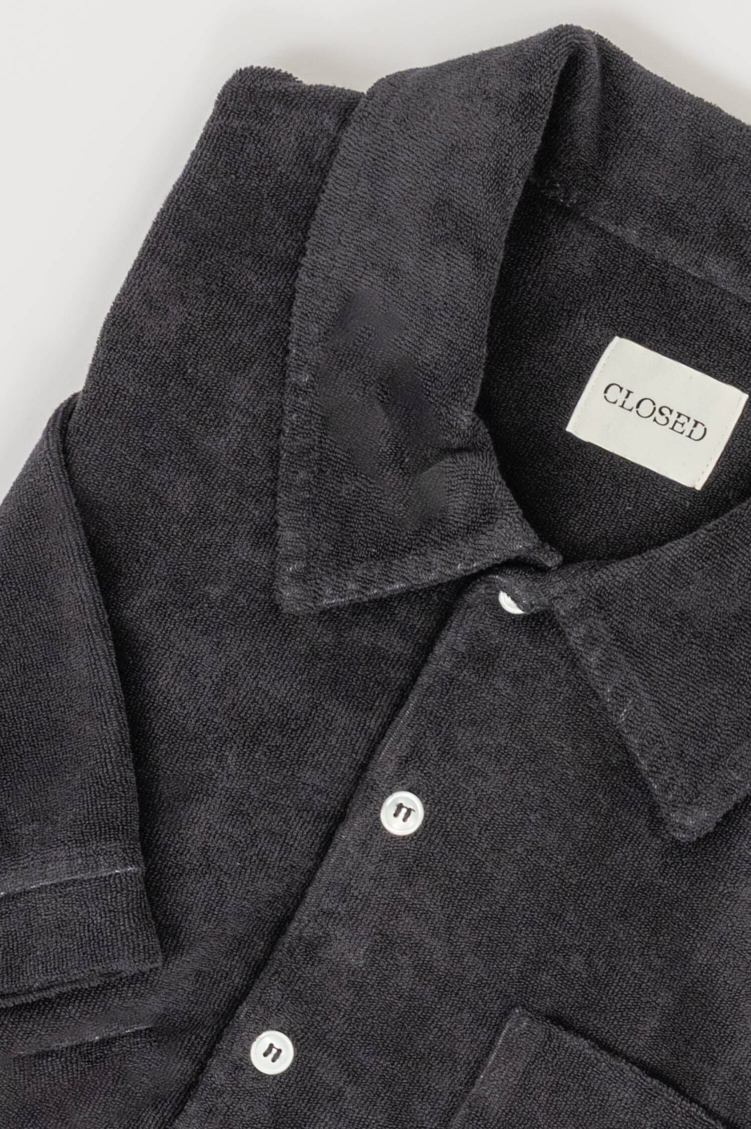 Frottee Poloshirt in Anthrazit