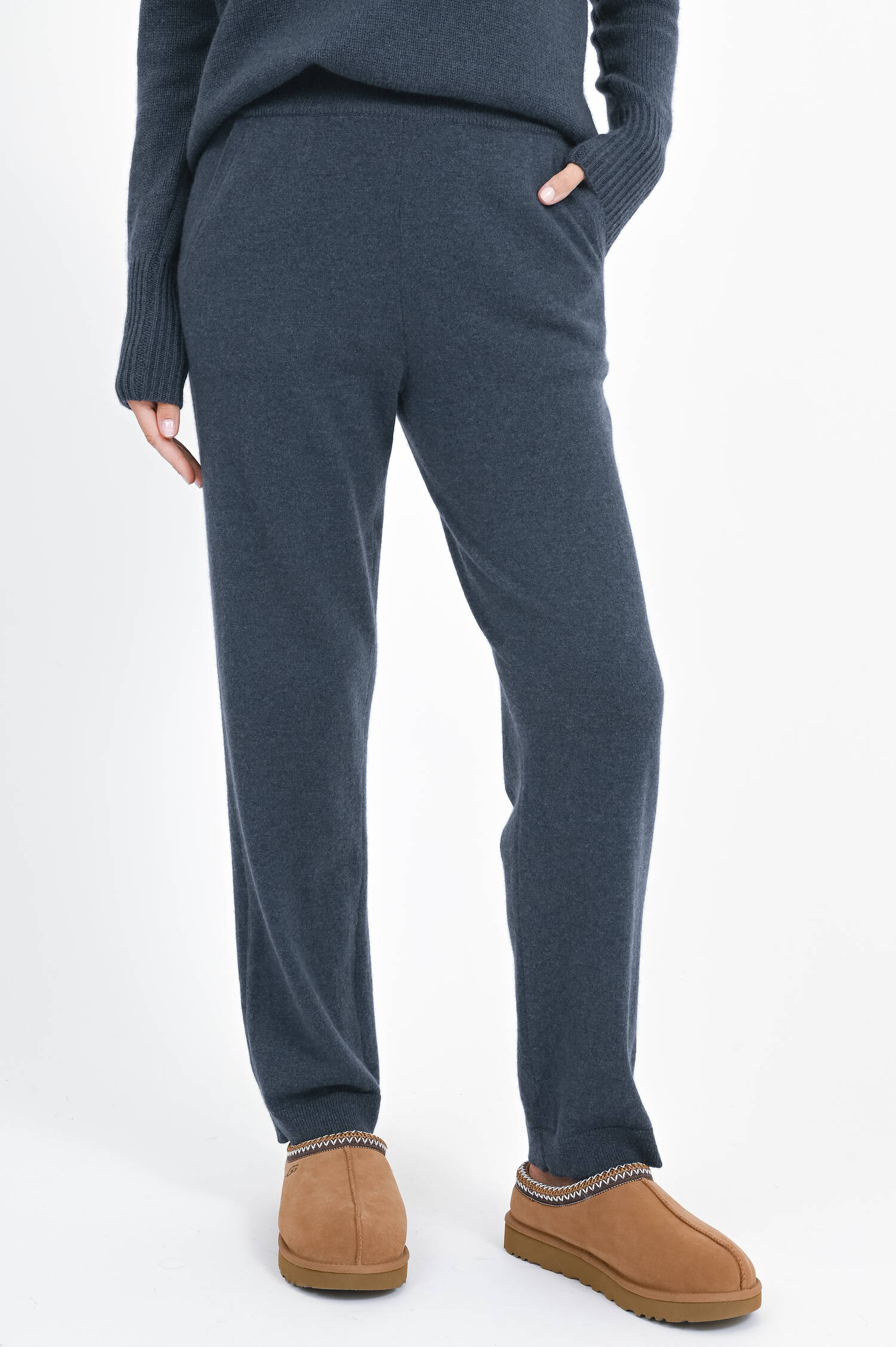 Cashmere Hose SYMONE in Graublau