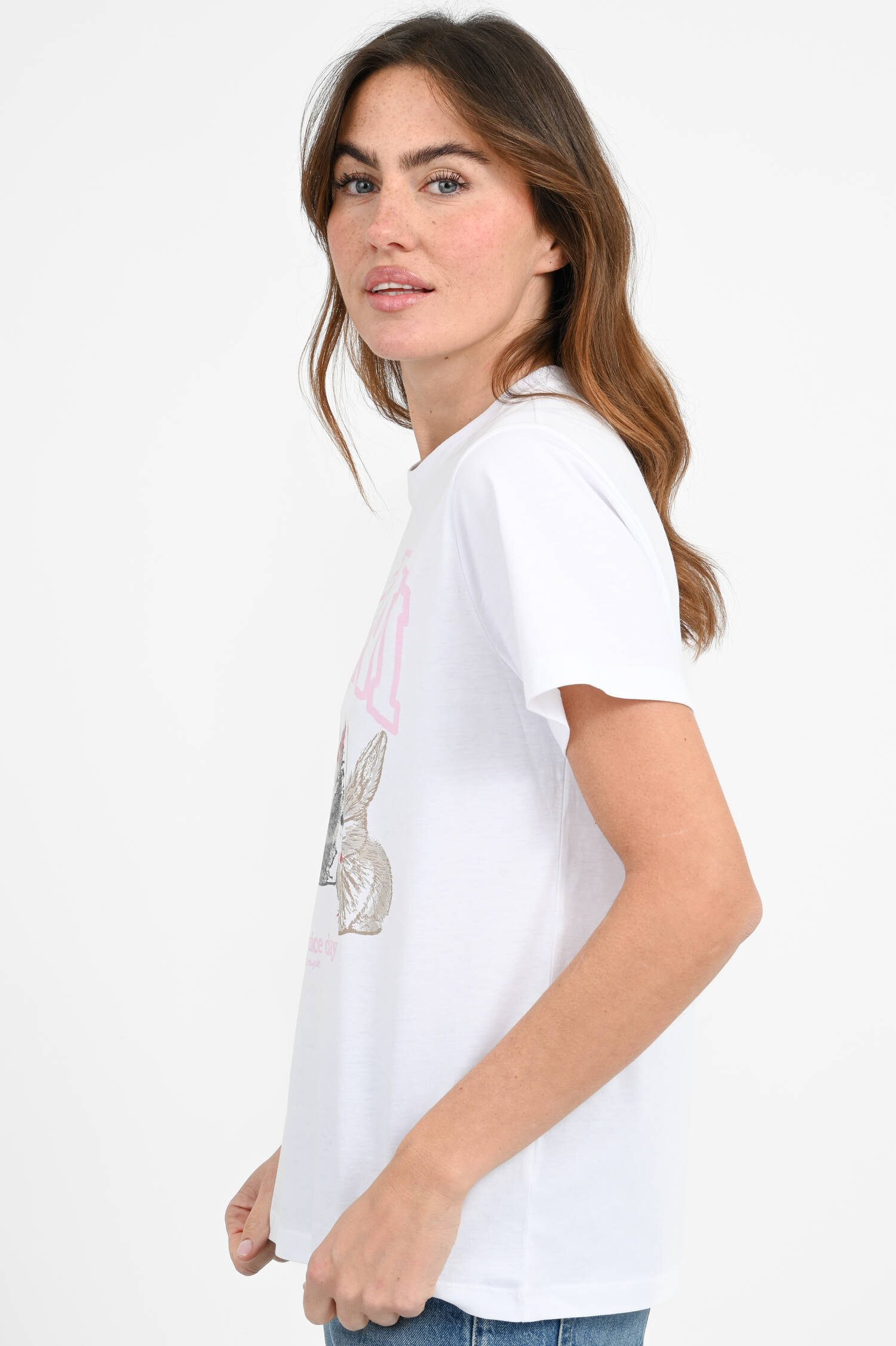 T-Shirt mit Logo-Detail in Weiß