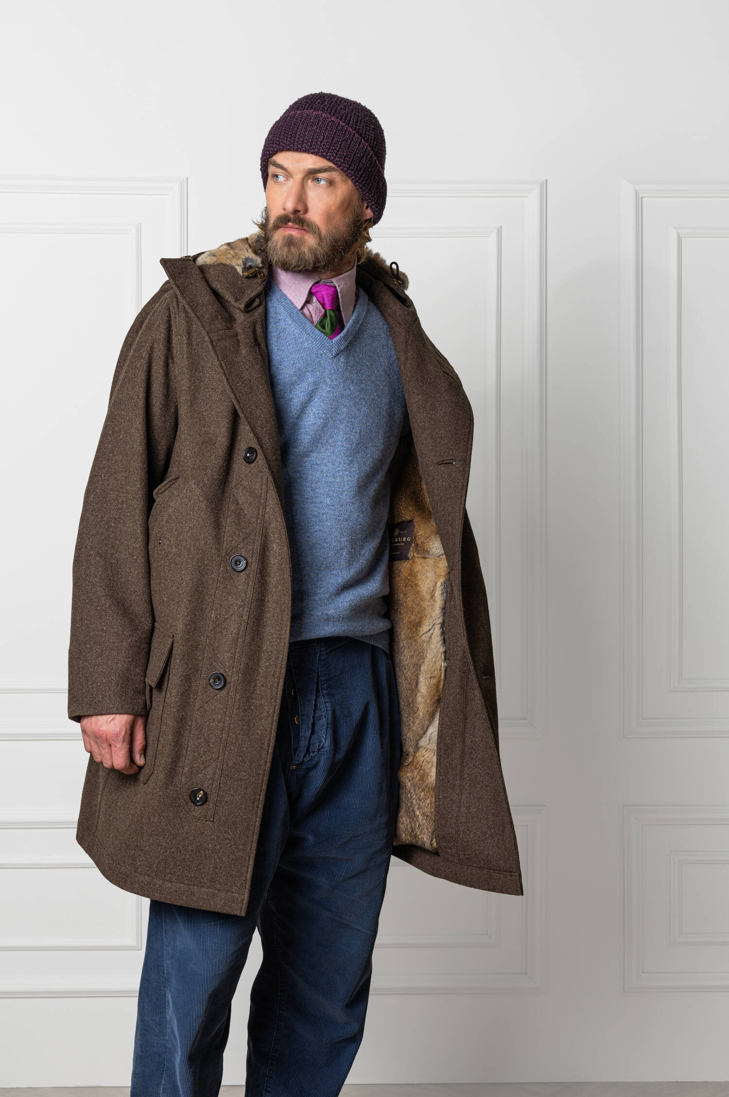 Lodenparka SIGISMUND mit Echtfell in Braun Lodenparka SIGISMUND mit Echtfell in Braun