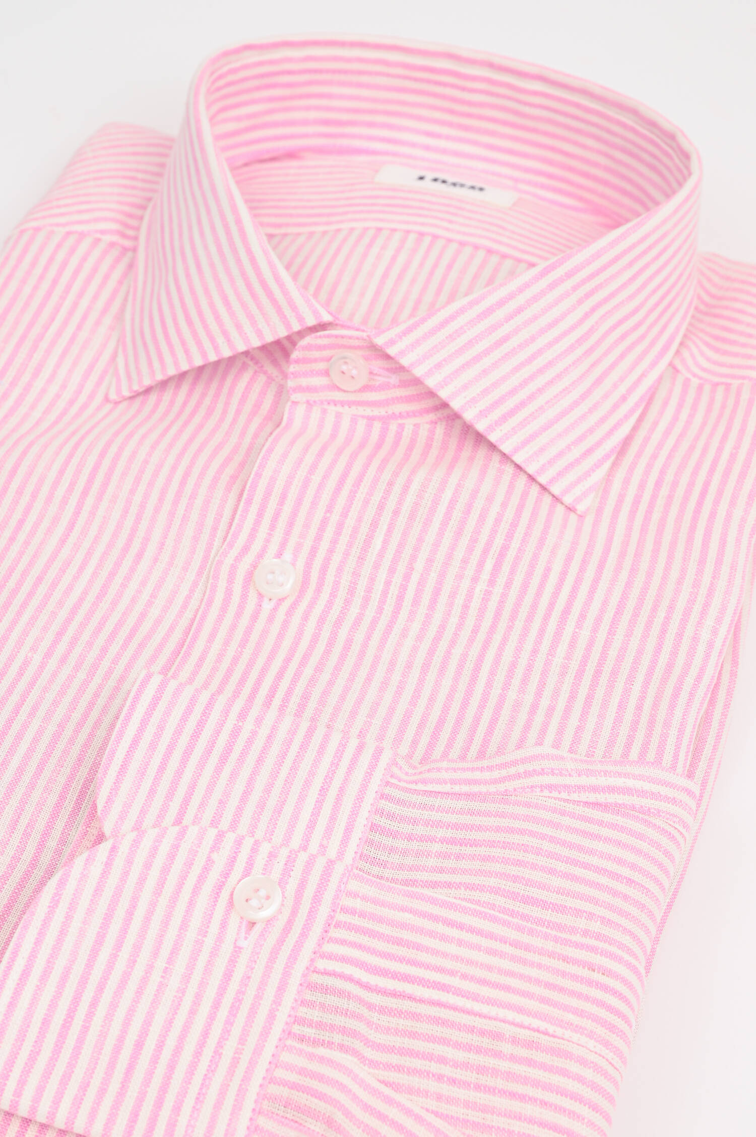 Leinenhemd mit schmalen Streifen in Rosa/Weiß Leinenhemd mit schmalen Streifen in Rosa/Weiß
