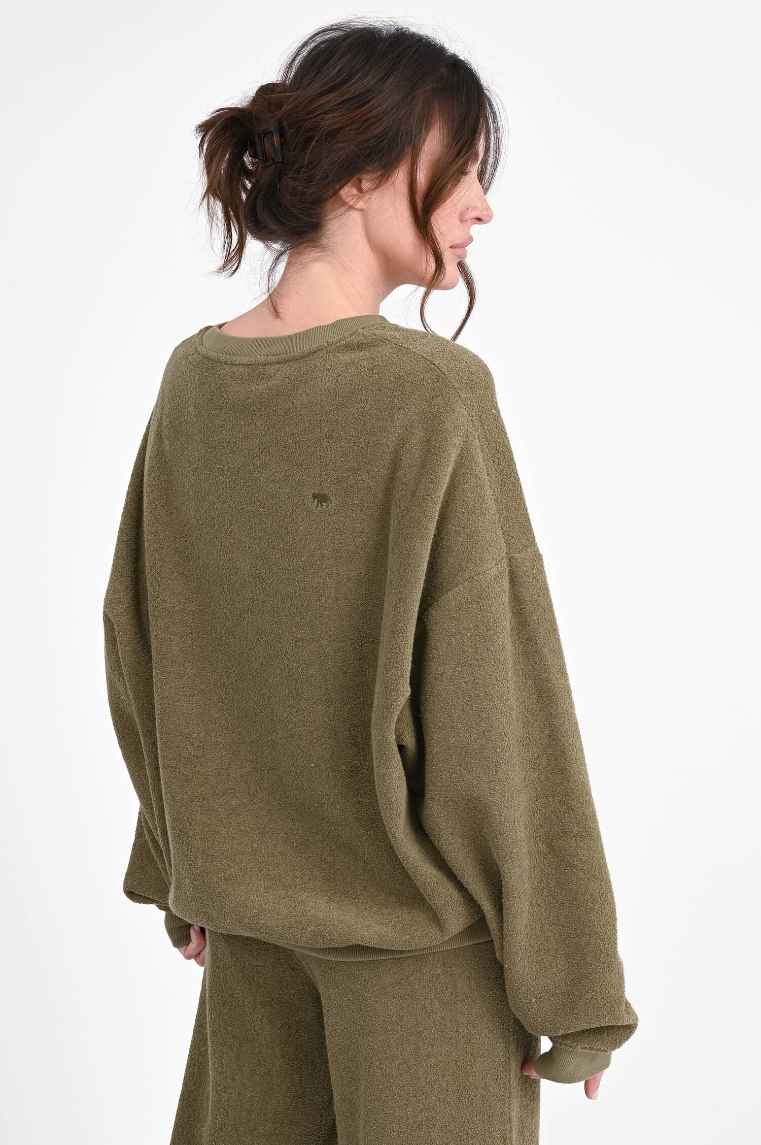 Frottee-Sweatshirt RANA in Oliv