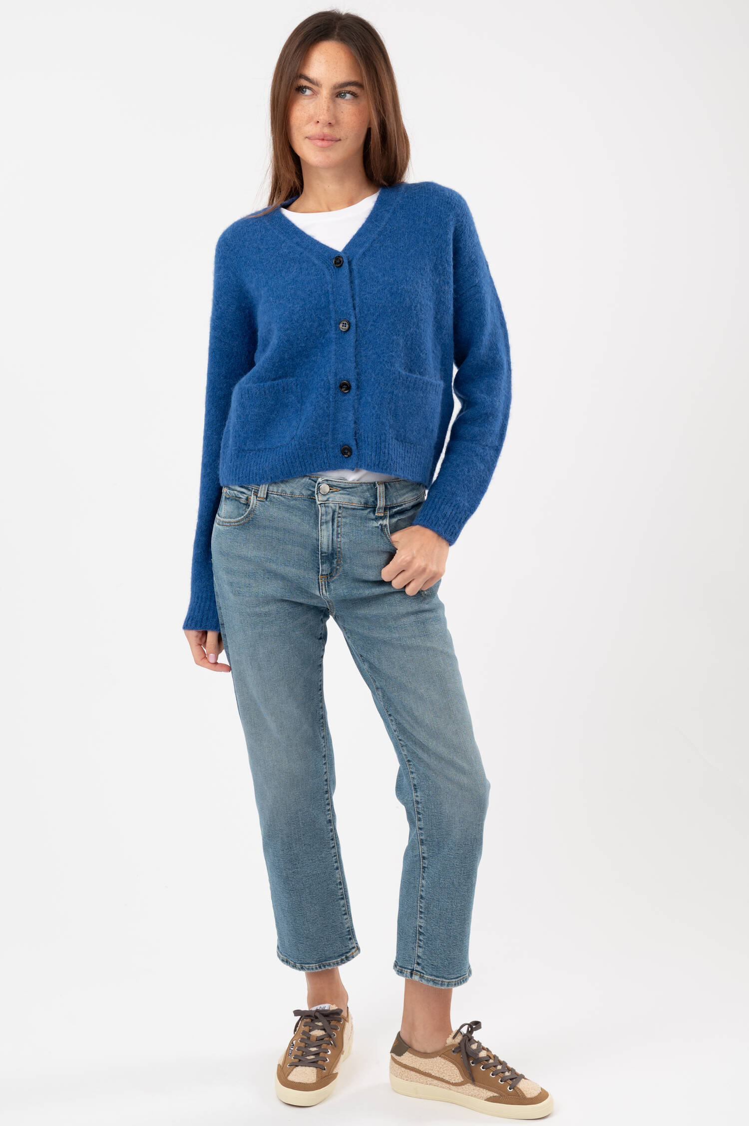 Strickweste in blau Strickweste in blau