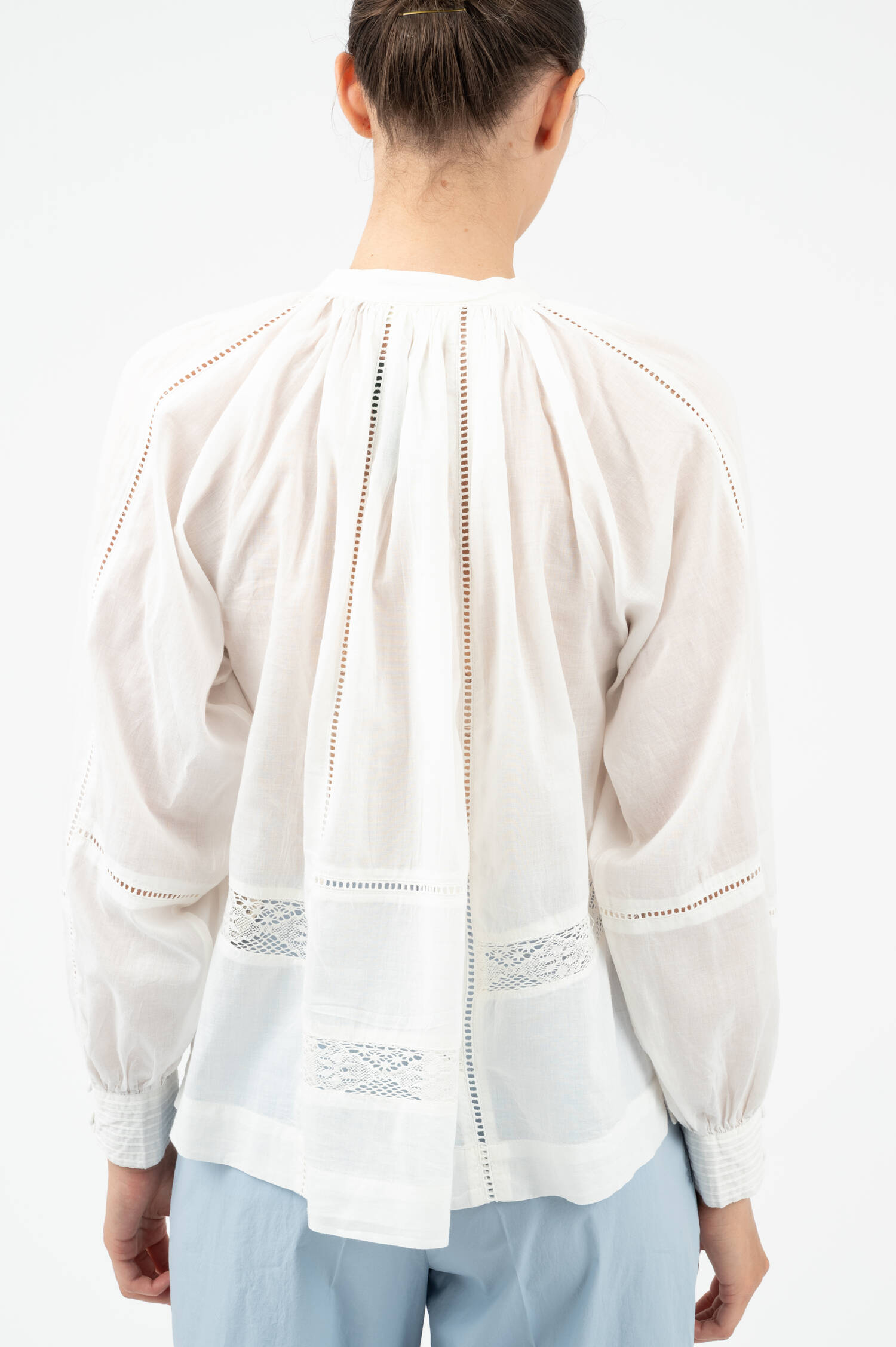 Bluse im Boho-Style in Weiß