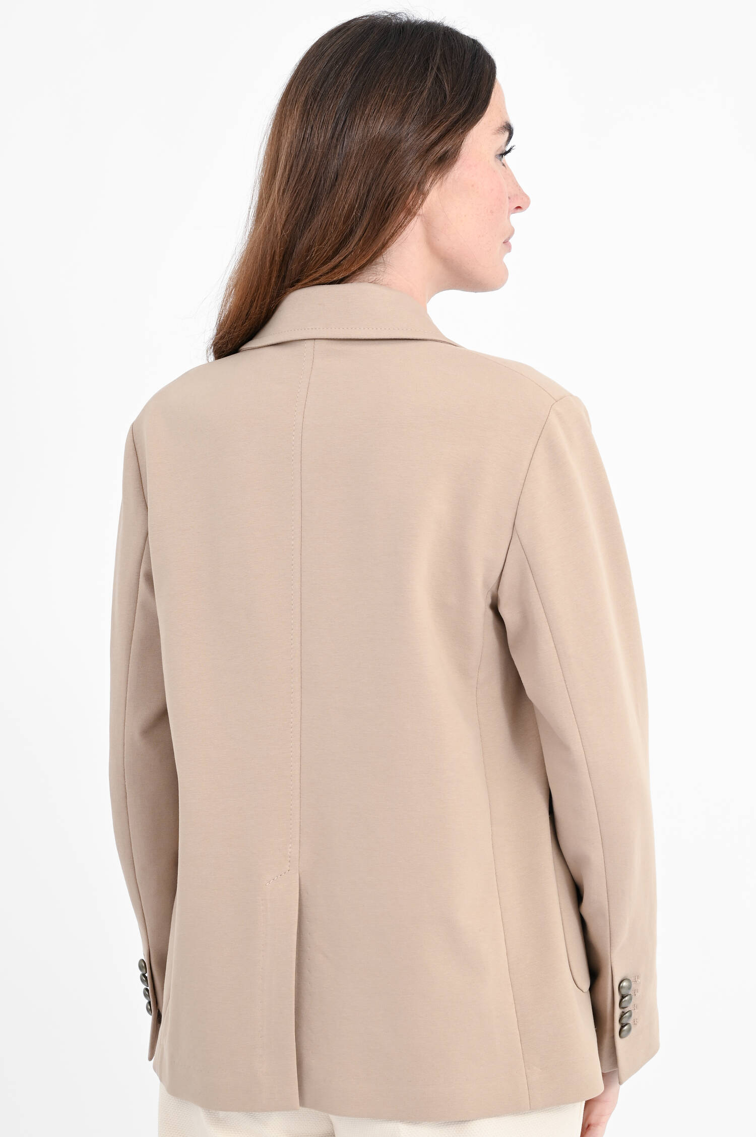 Einreihiger Jersey Blazer in Beige Einreihiger Jersey Blazer in Beige