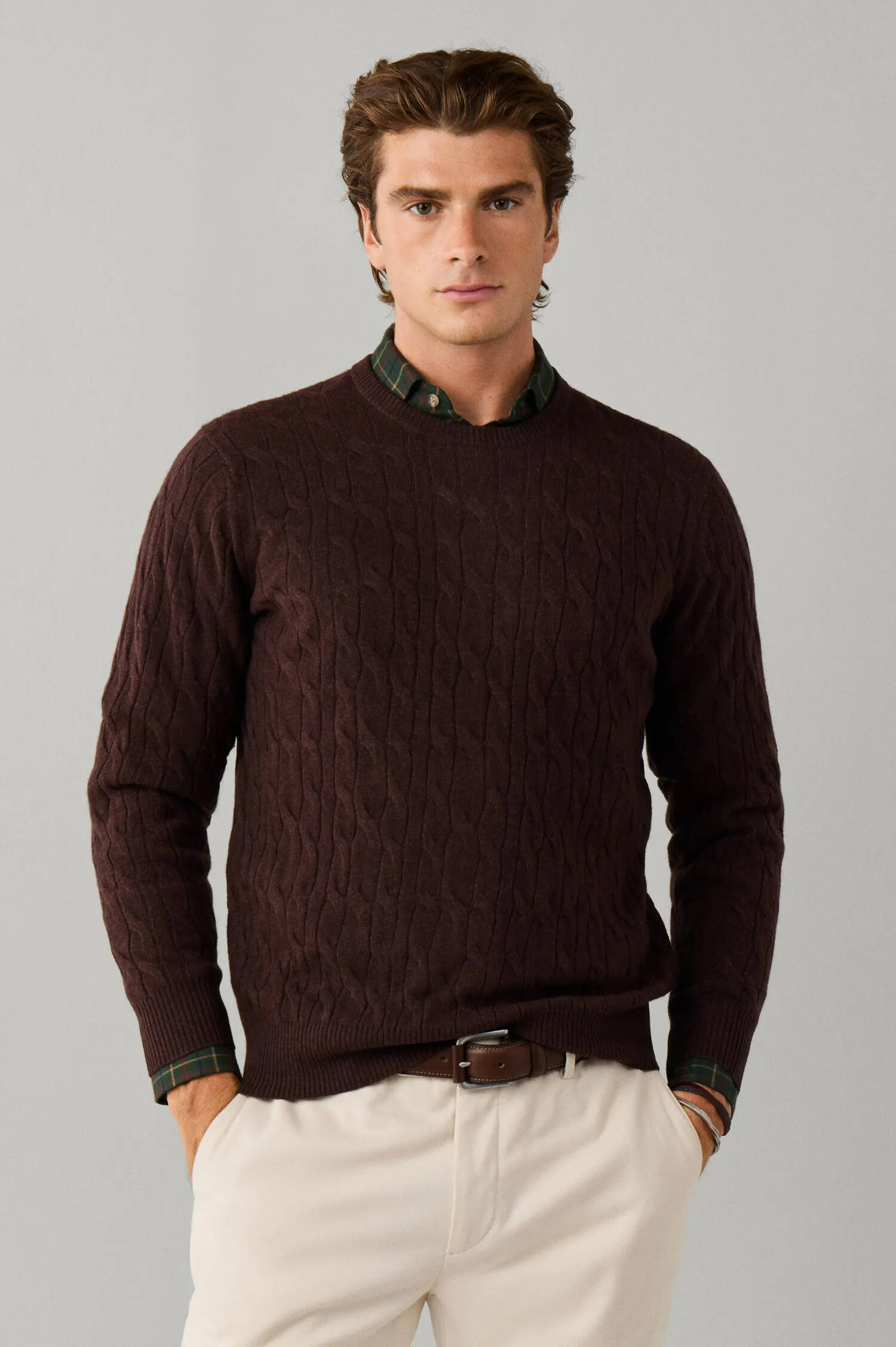 Lammwoll-Pullover in Braun Lammwoll-Pullover in Braun