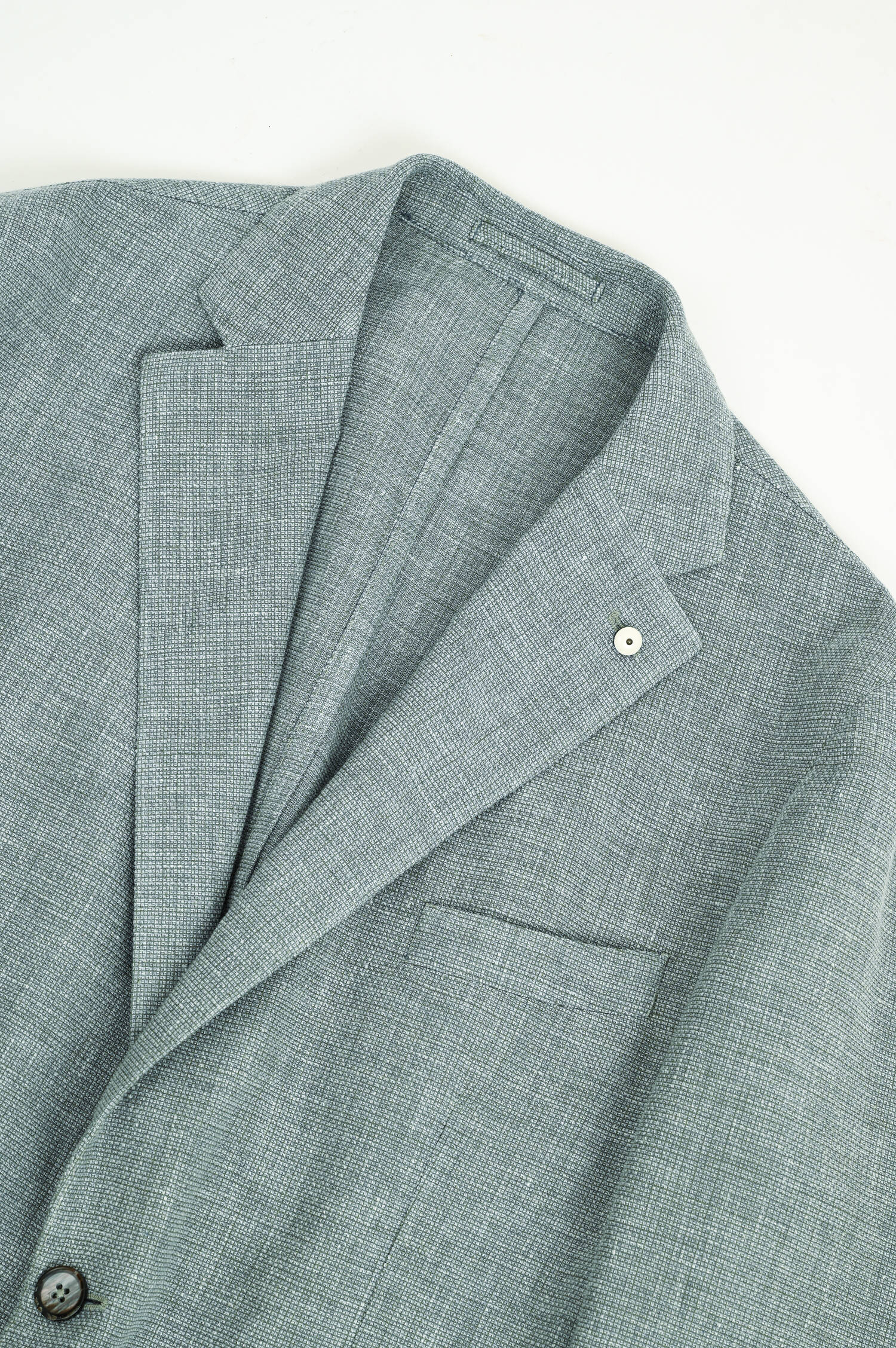 Sakko aus Woll-Leinen-Mix in Salbei meliert