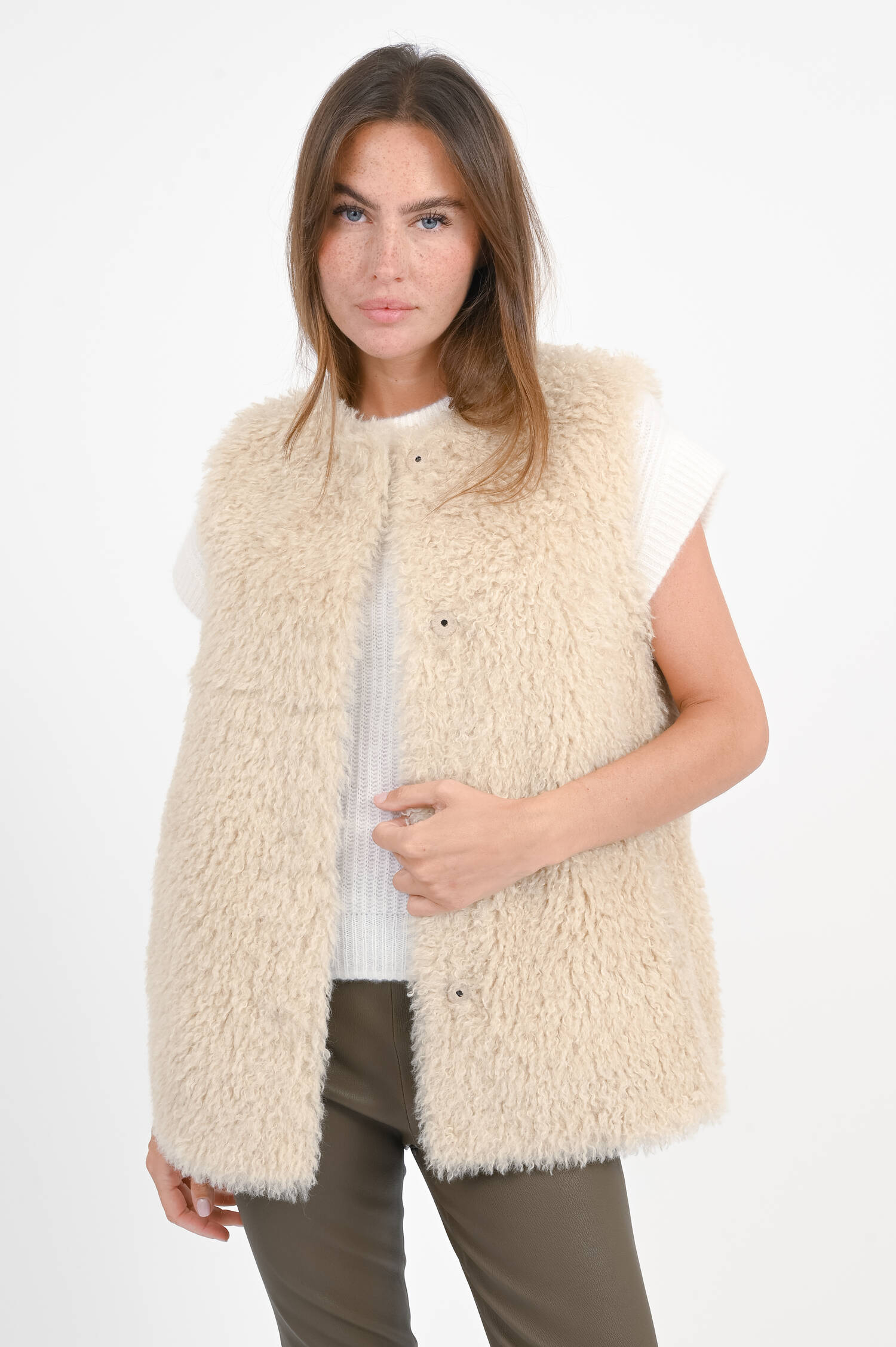 Wende-Gilet in Hellbeige