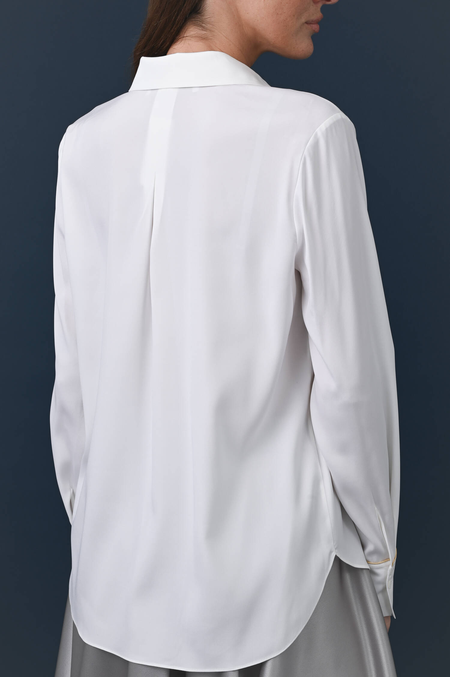 Seidenmix Bluse mit Teddybär Motiv in Weiß Seidenmix Bluse mit Teddybär Motiv in Weiß