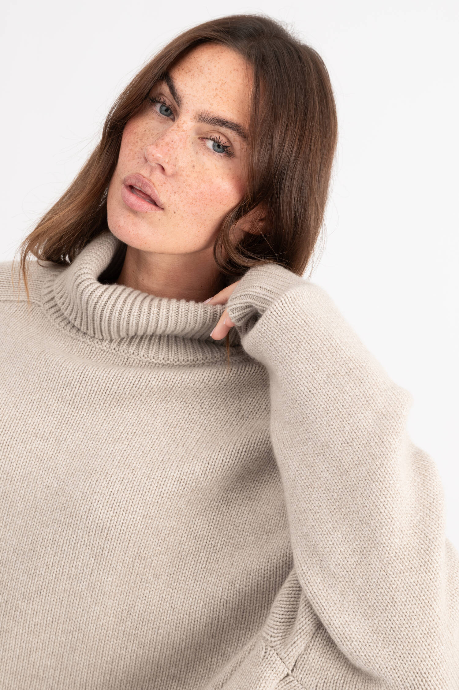 Cashmere-Rollkragen CATHIE in Beige Cashmere-Rollkragen CATHIE in Beige