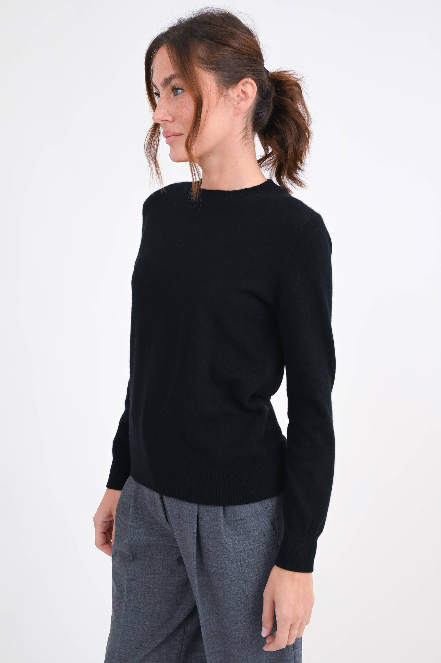 Cashmere-Pullover in Schwarz