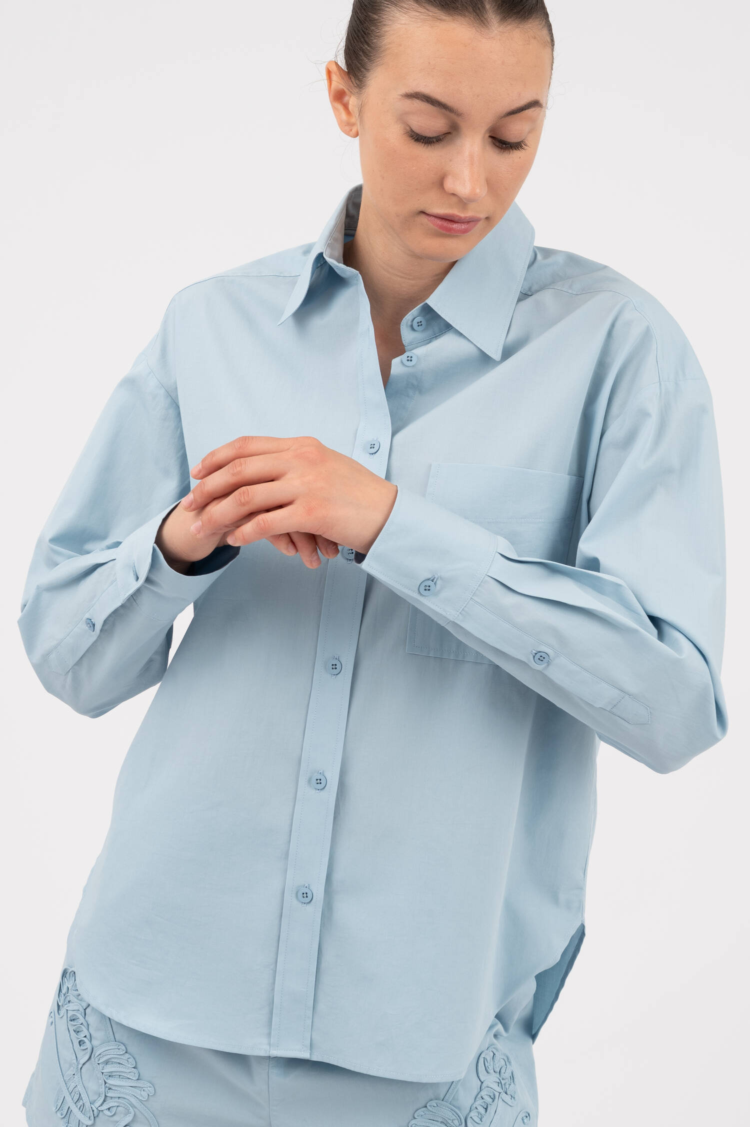 Oversize Bluse in Hellblau