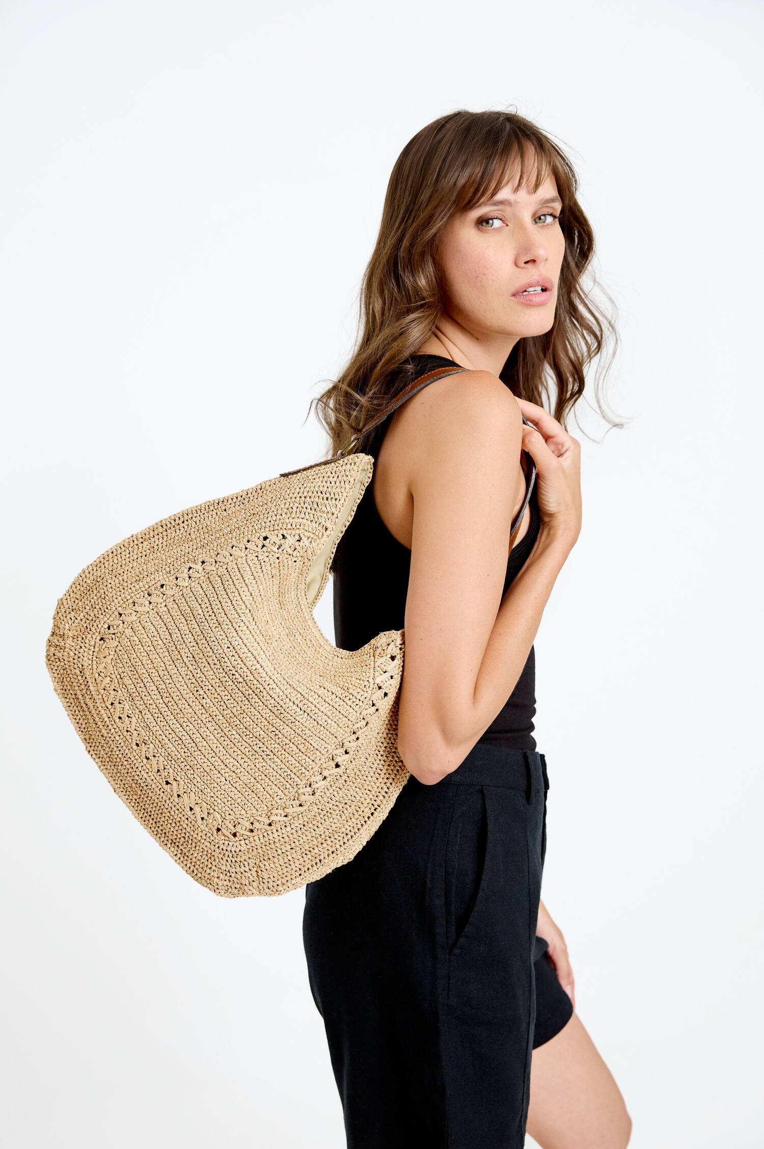 Hobo-Bag MEVA in Natur