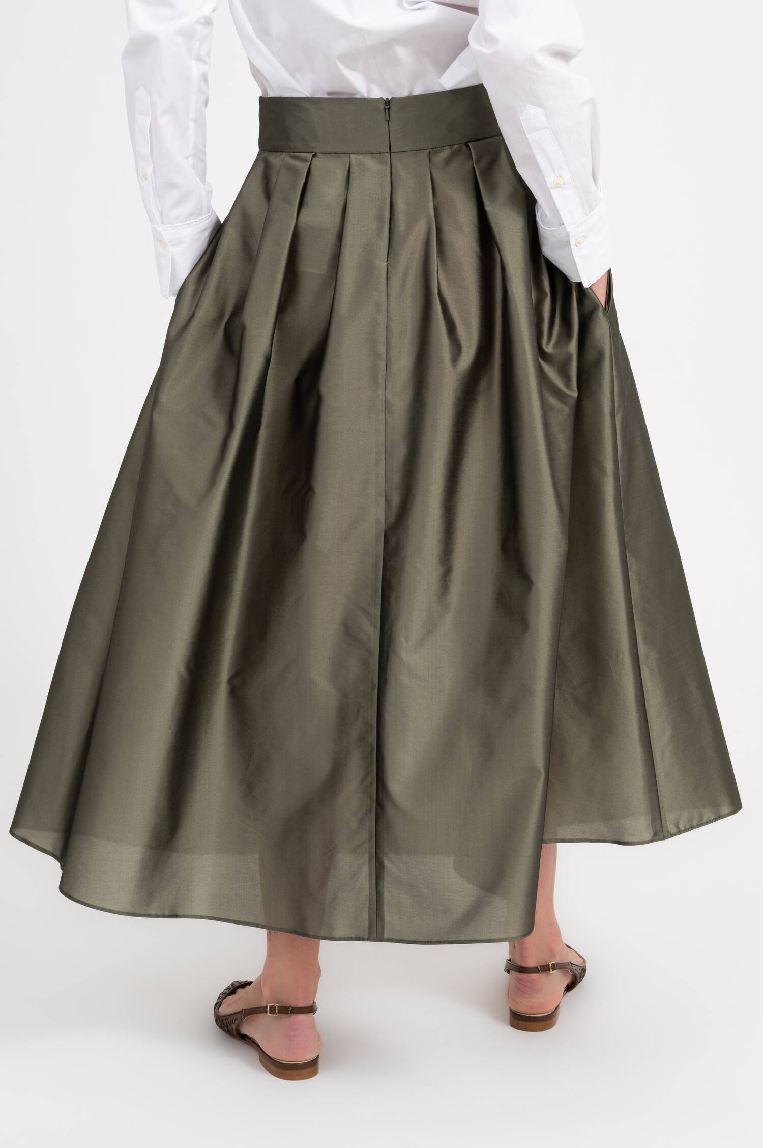 Satin-Rock EFFETTO in Dunkelgrün