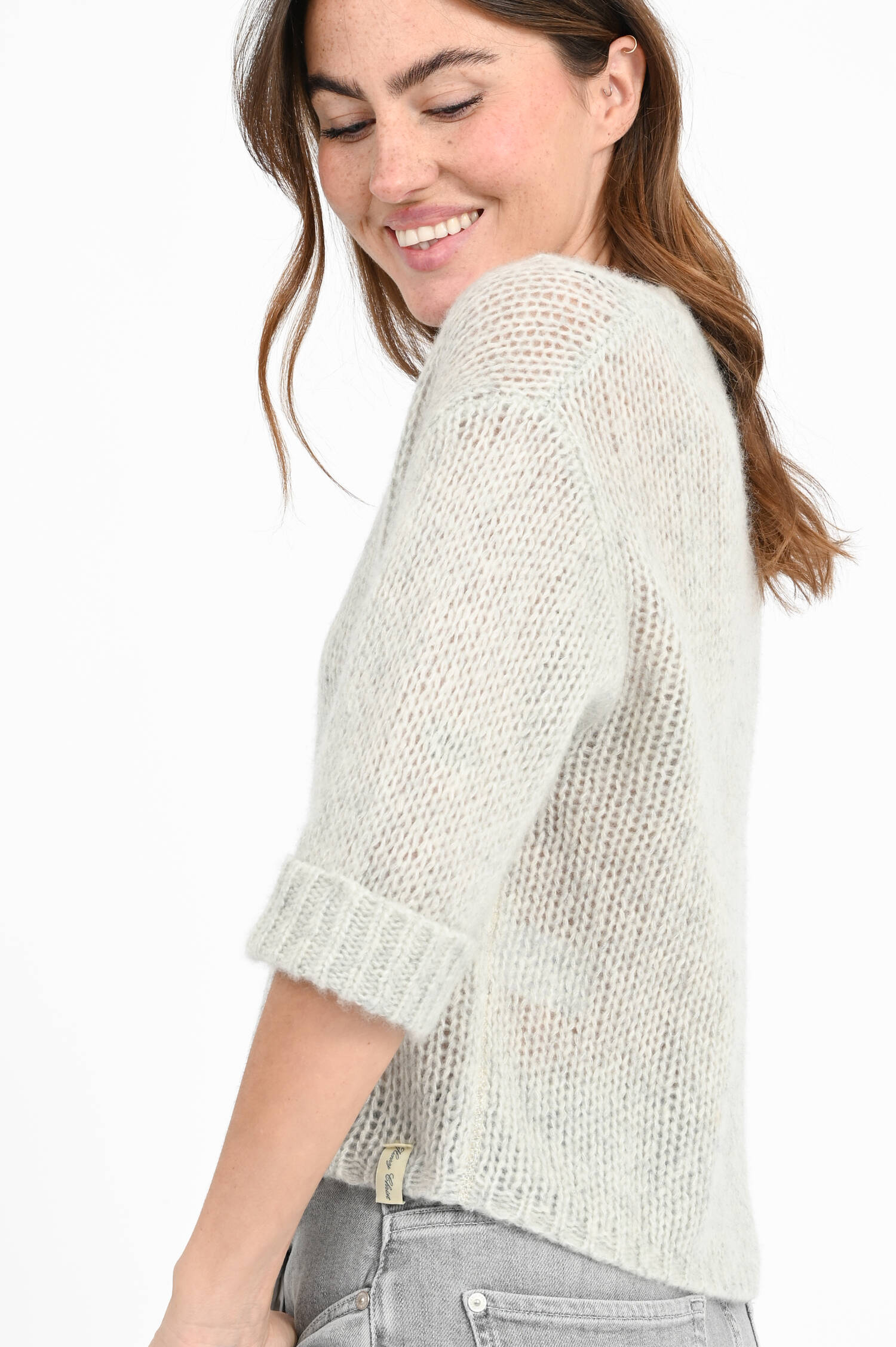 Strickweste aus Cashmere-Seiden-Mix in Grey