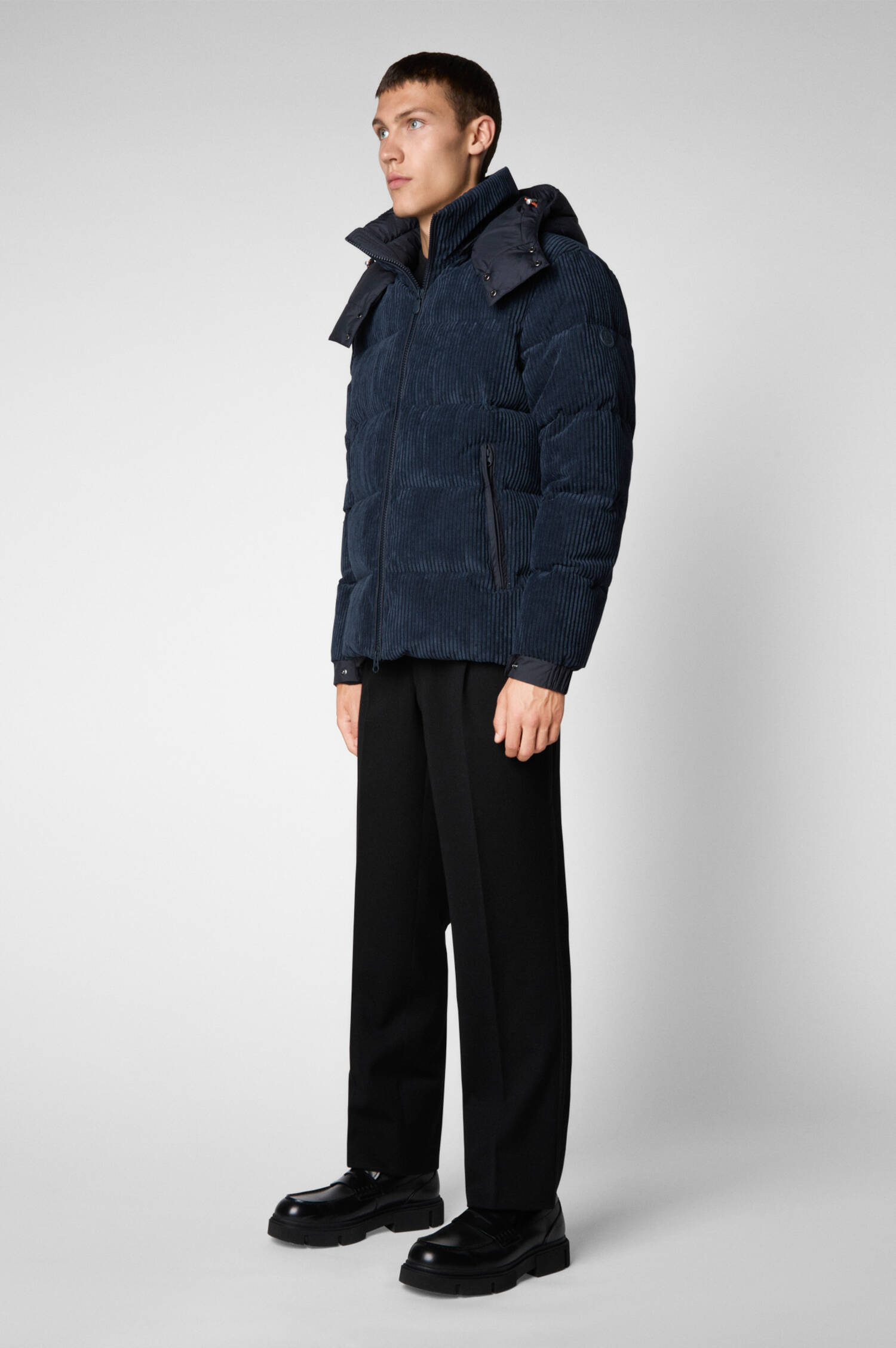 Jacke ALBUS aus Cord in Marineblau