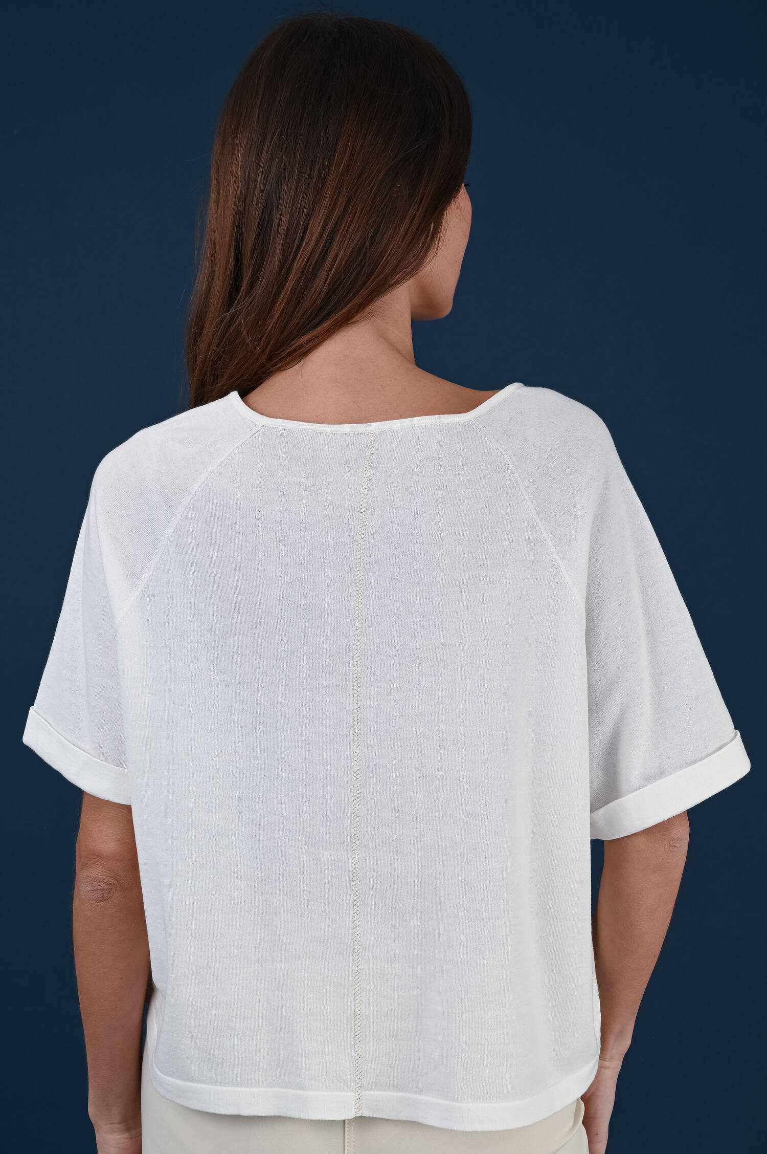 Kurzarm-Sweater in Weiß