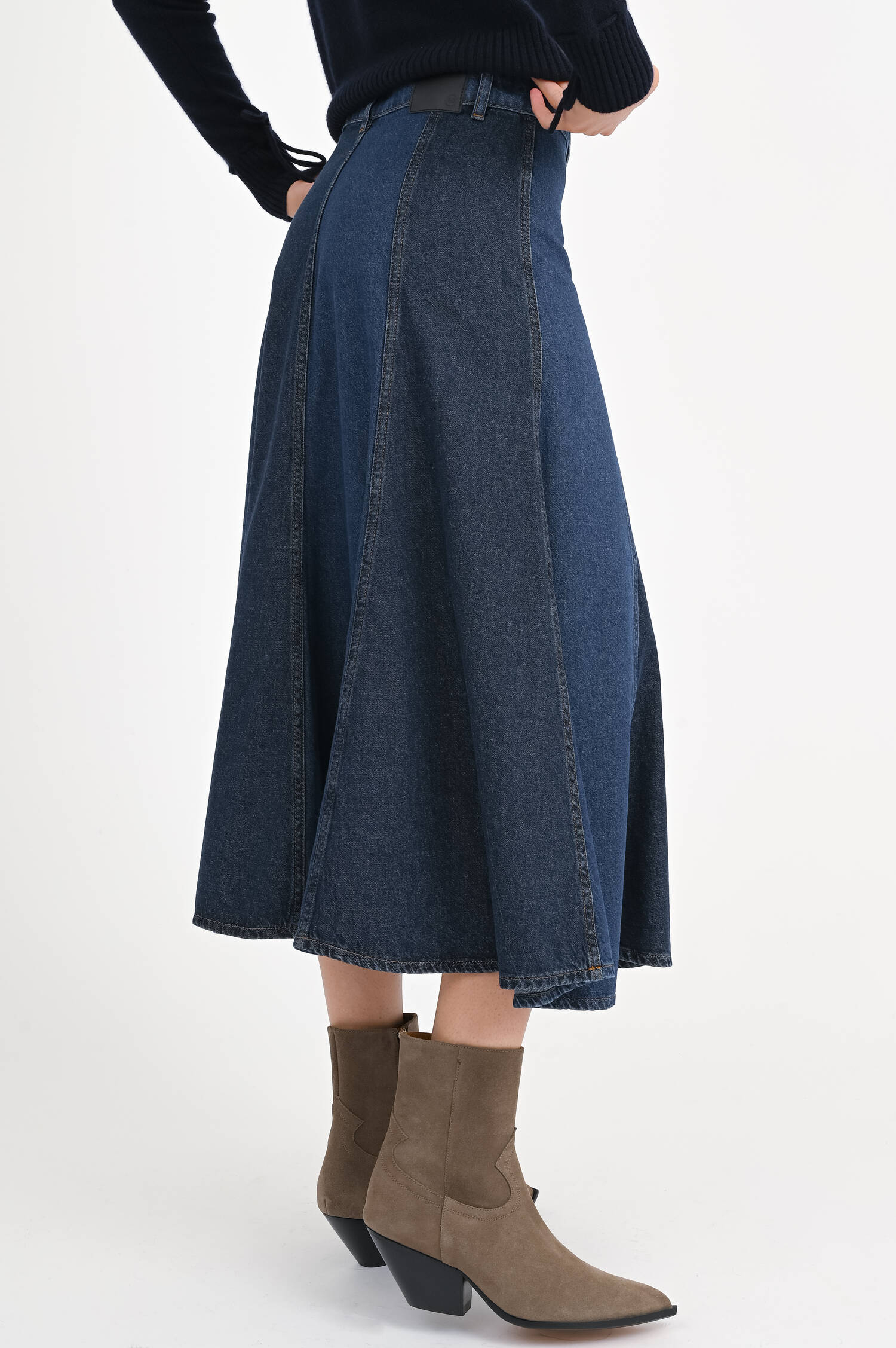 Denim-Glockenrock in Dunkelblau