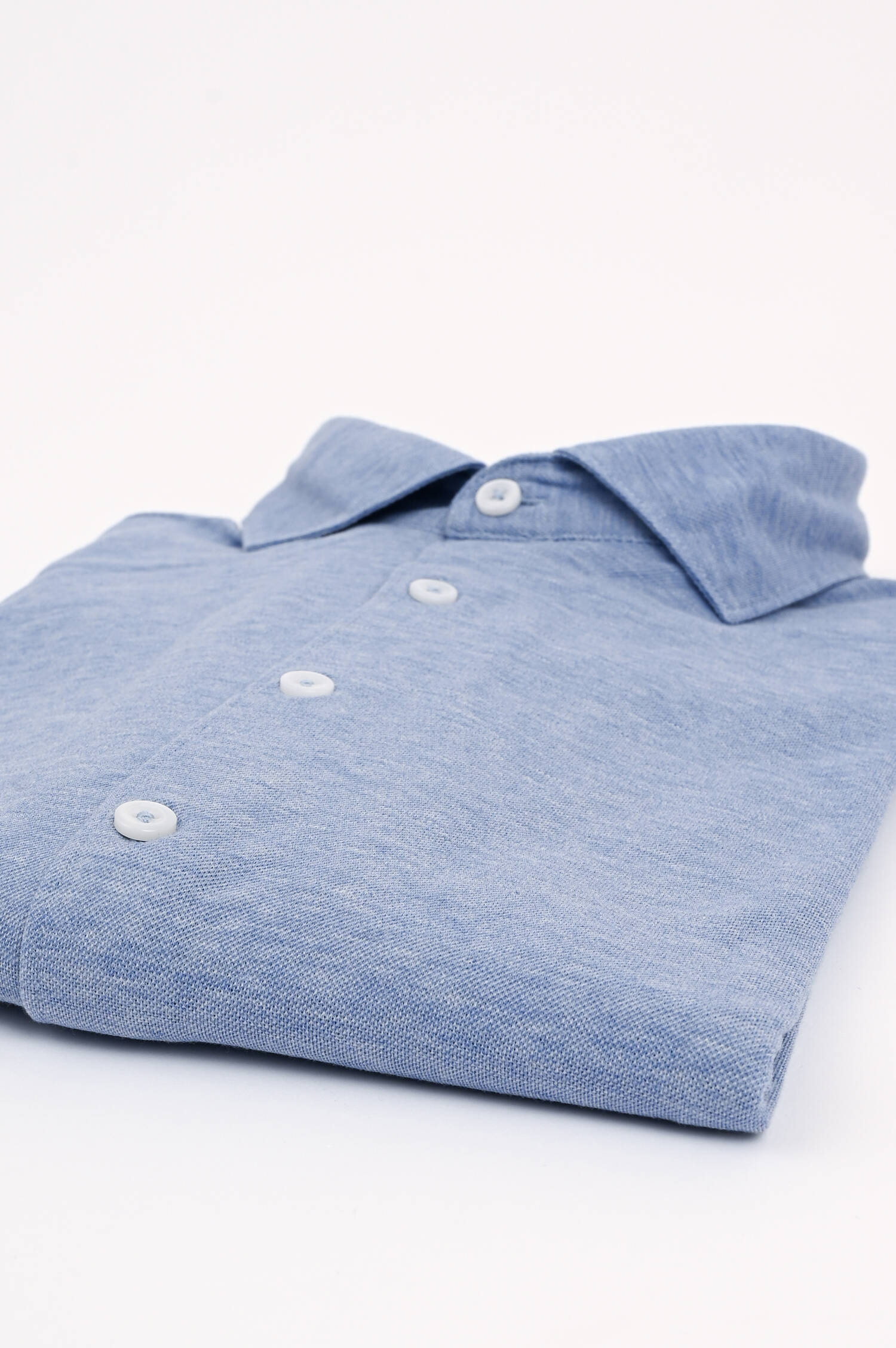 Langarm Poloshirt in Hellblau Langarm Poloshirt in Hellblau