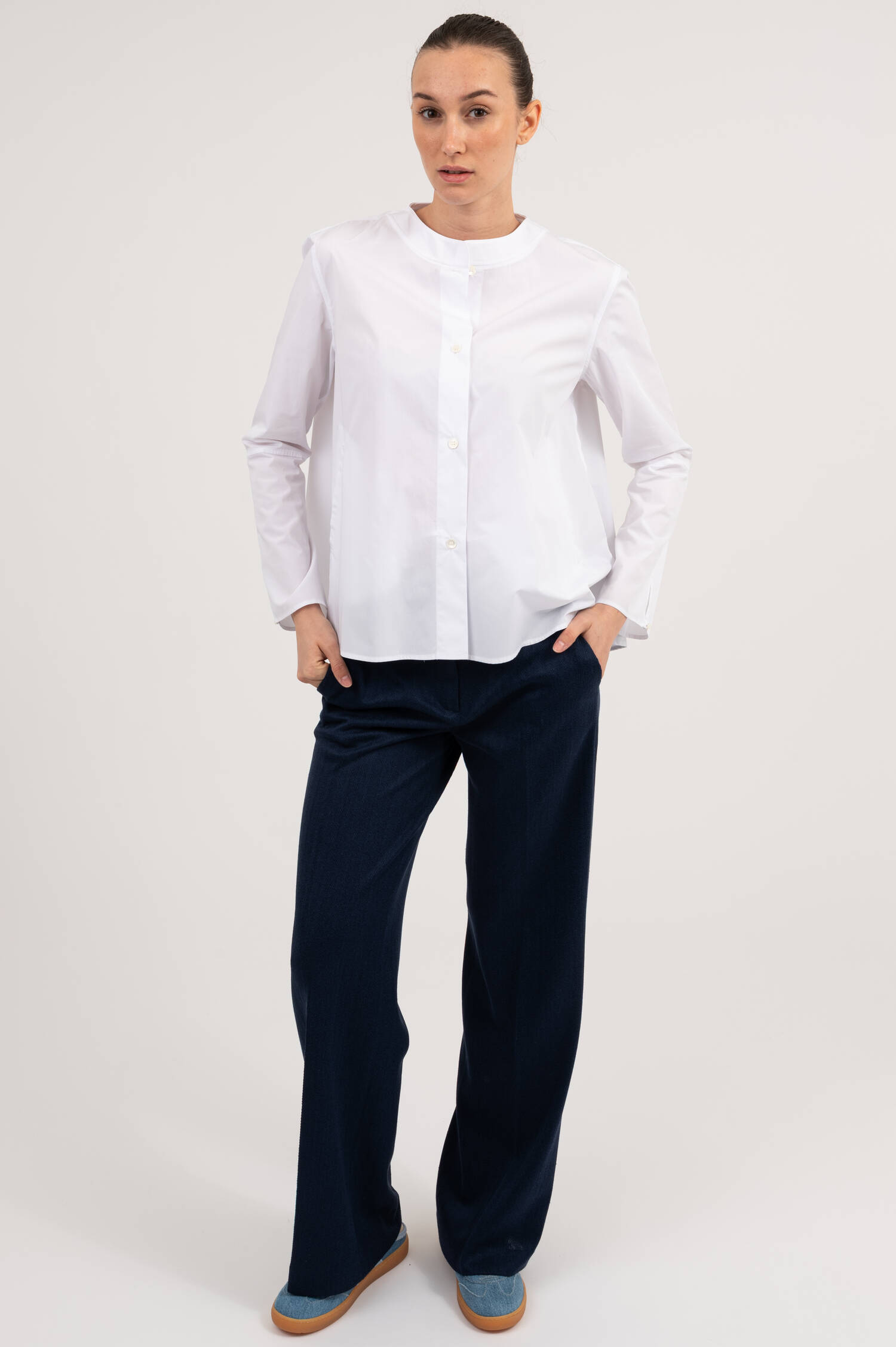 Popelin Bluse ZOE in Weiß 