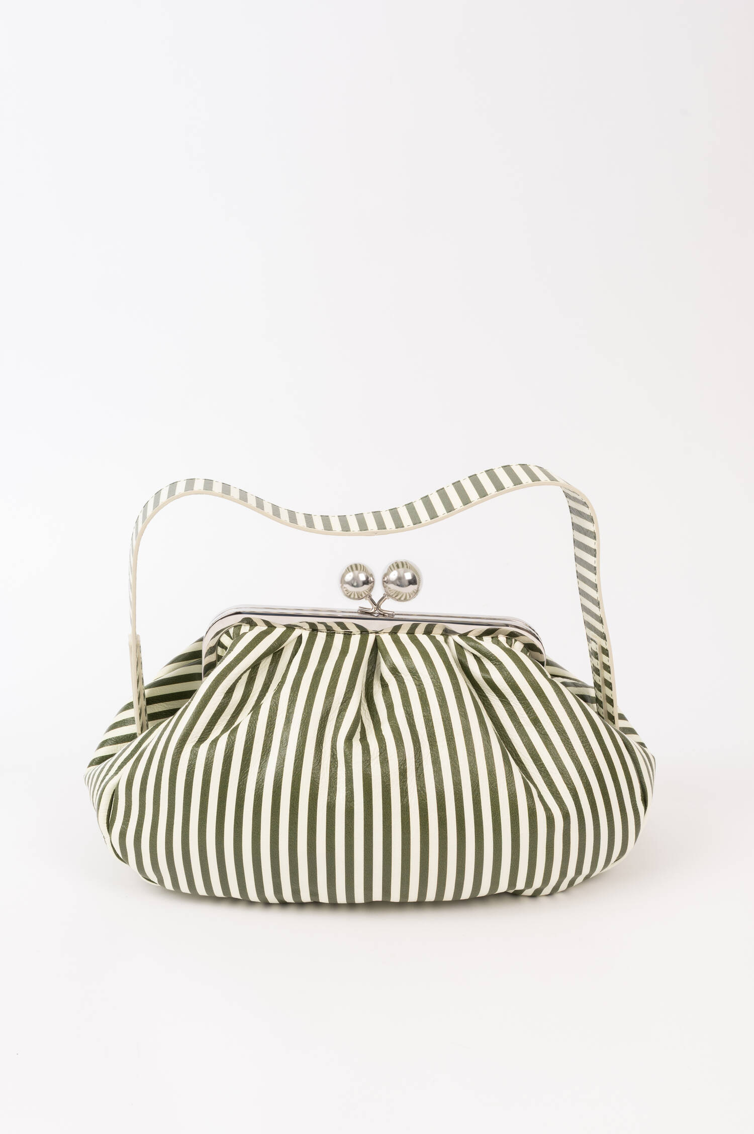 Leder Pouch PASTICCINO in Grün/Weiß