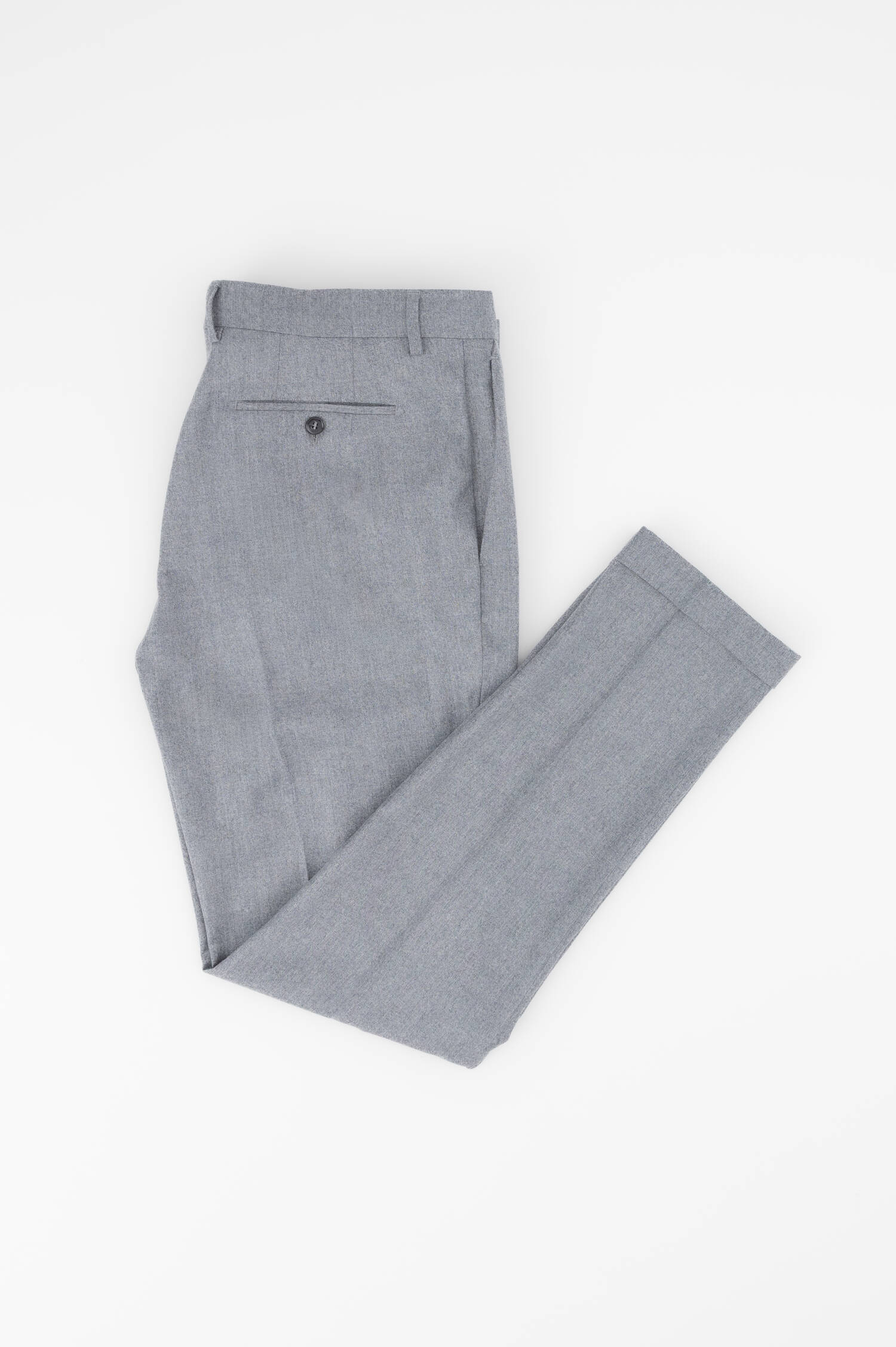 Flannel-Chinohose in Hellgrau meliert