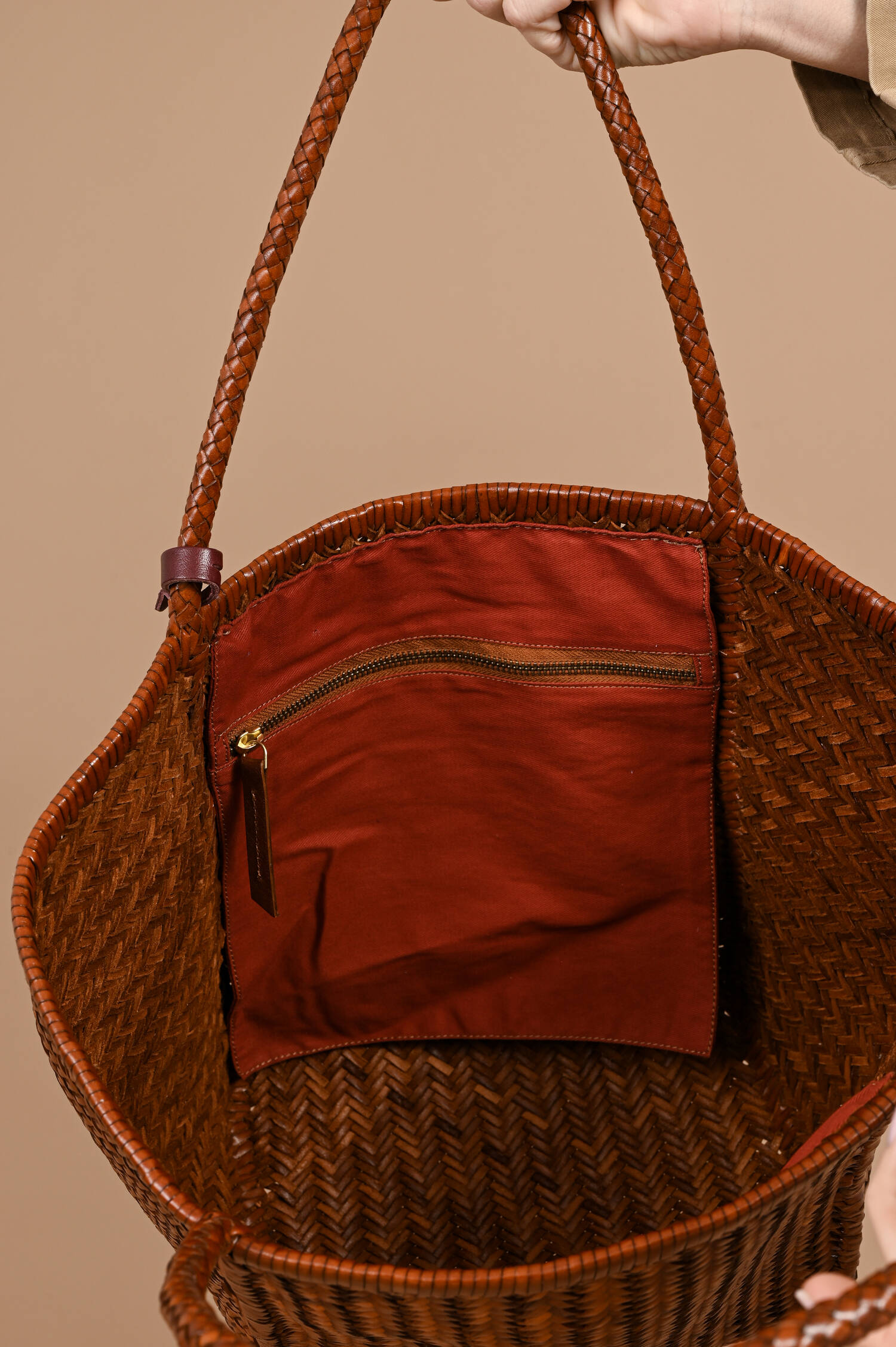 Geflochtener Leder Shopper RUBENS in Cognacbraun Geflochtener Leder Shopper RUBENS in Cognacbraun