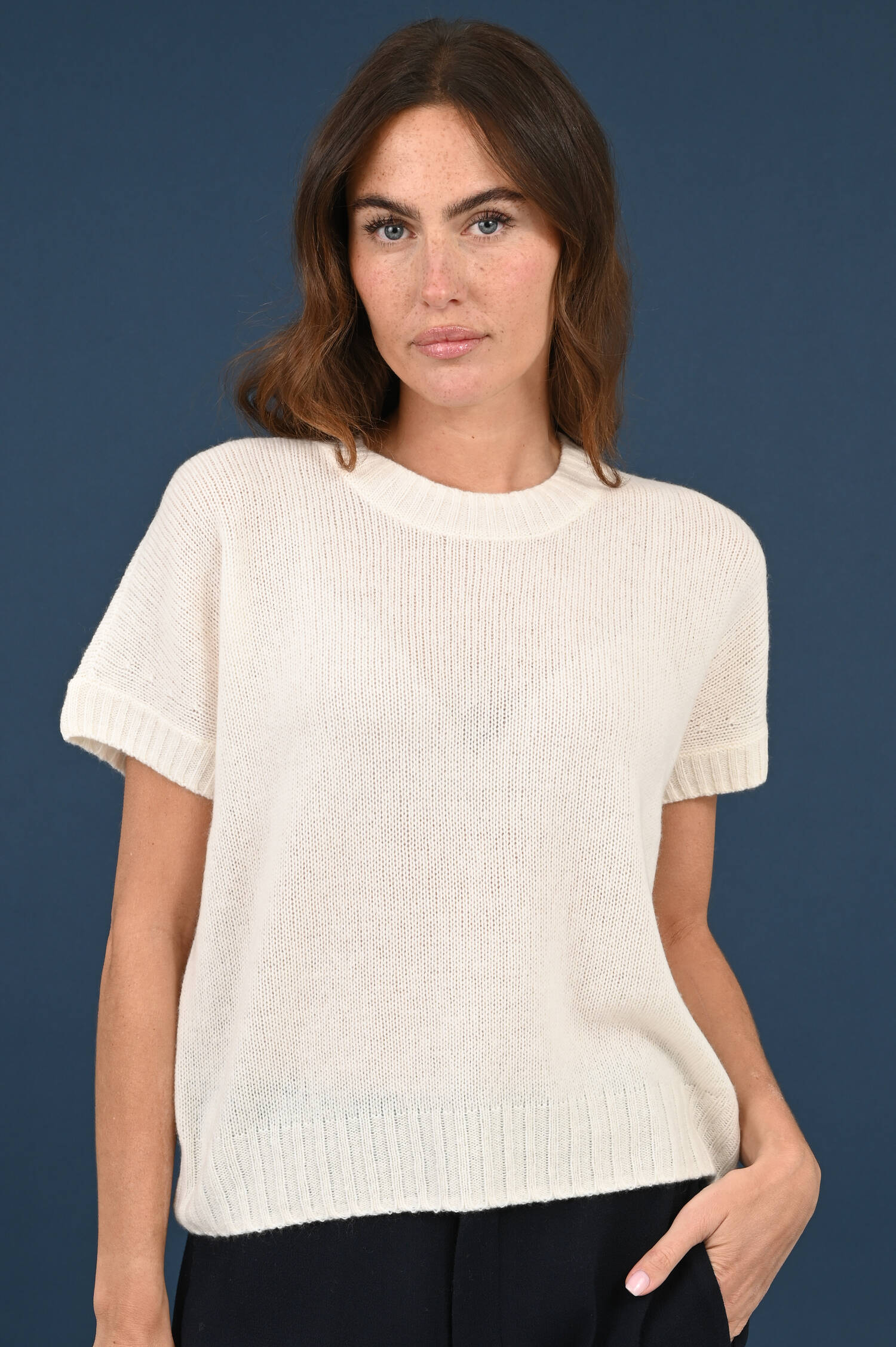 Cashmere-Woll Pullover in Weiß Cashmere-Woll Pullover in Weiß