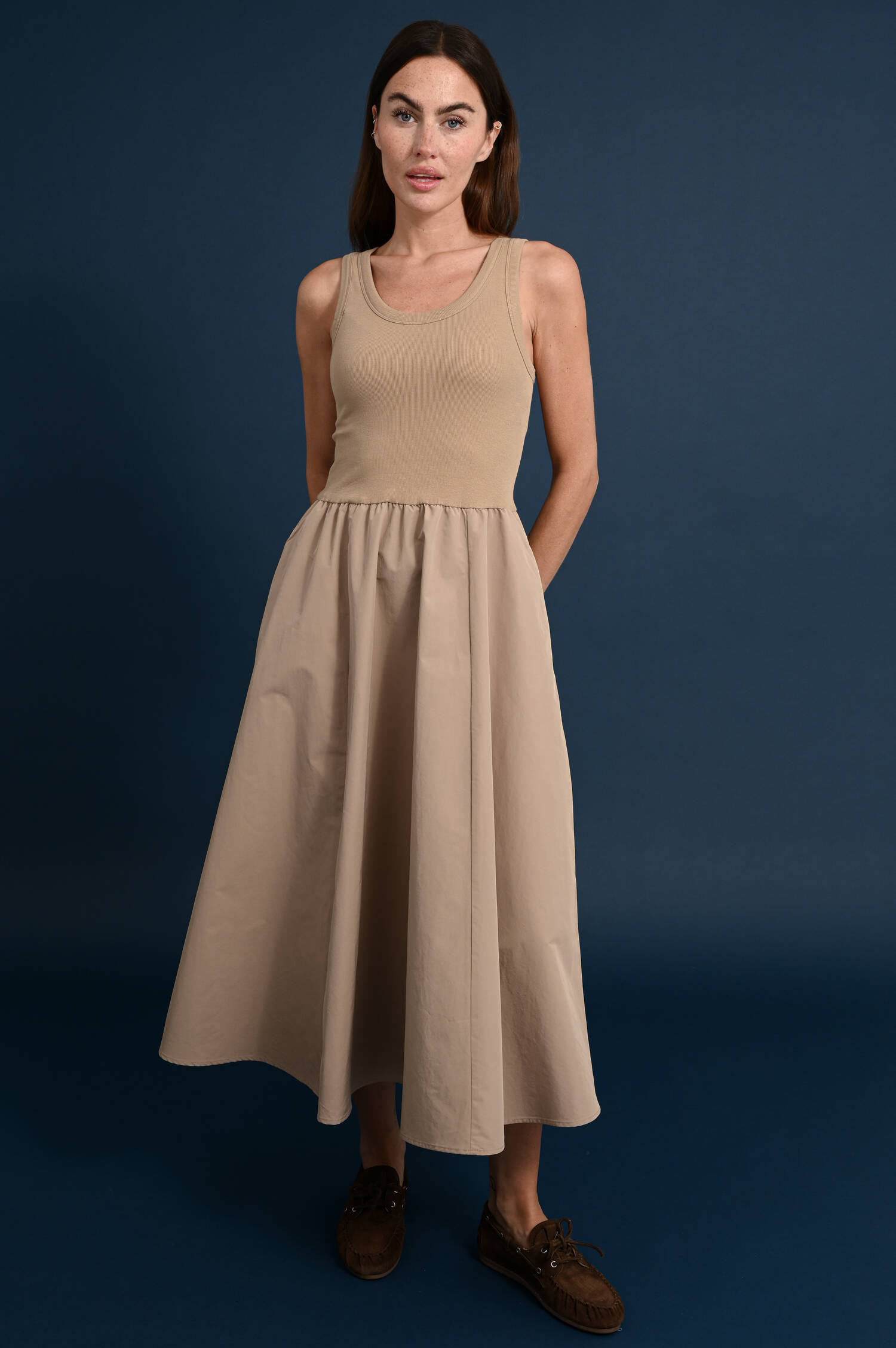 Zweiteiler Kleid DESTINO in Haselnuss