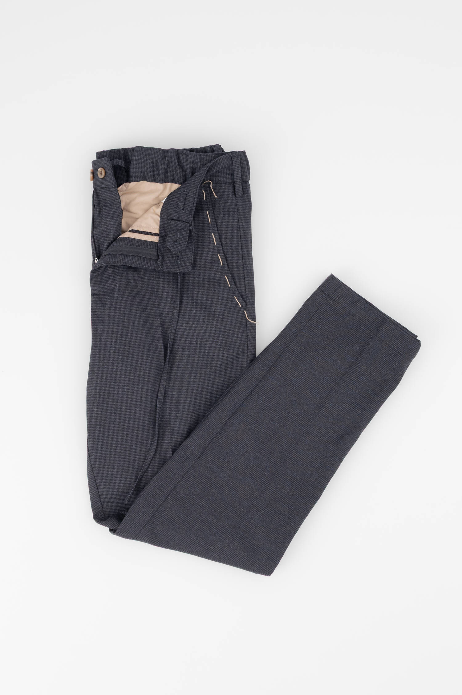 Flanell Hose mit Ziernaht in Grau