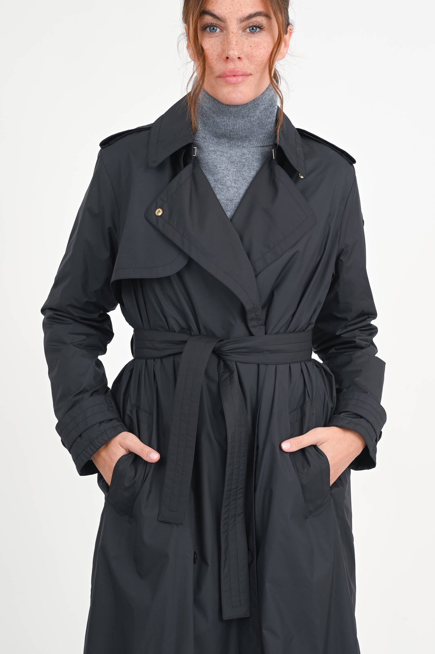 Wattierter Trenchcoat BARBENTANE in Schwarz