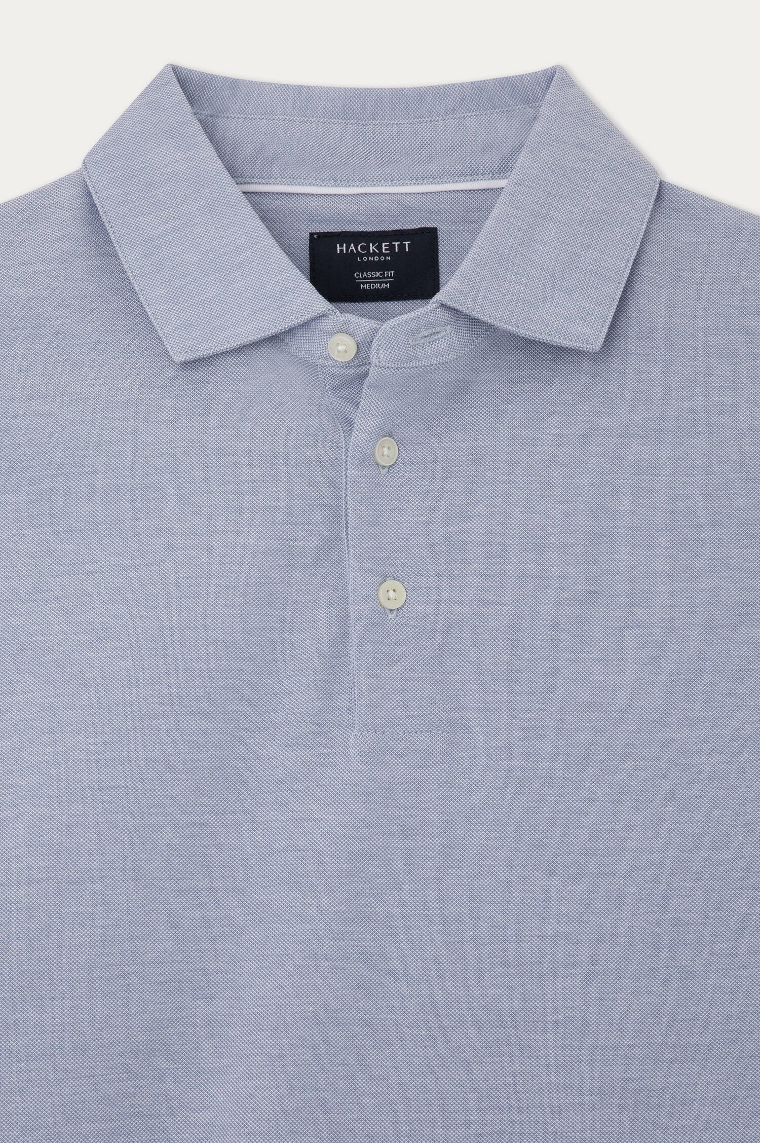 Poloshirt in Mittelblau meliert