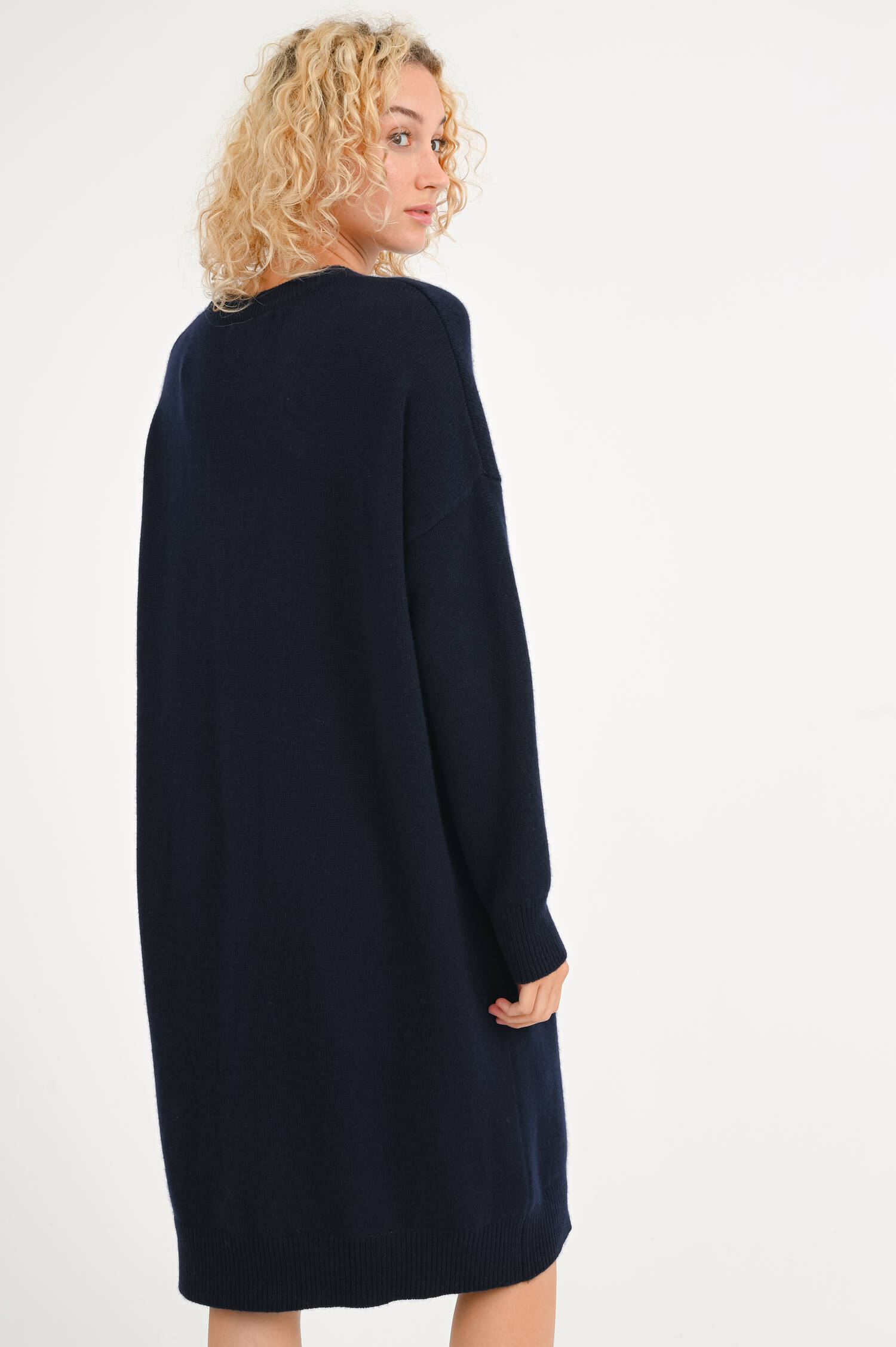 Cashmere-Strickkleid in Navy