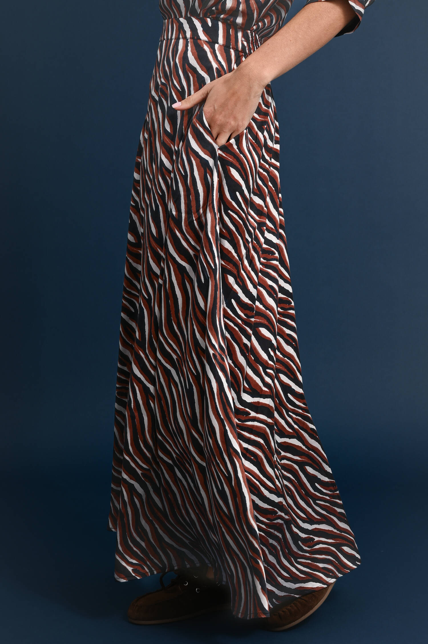 Seiden Rock Fello in Zebra gemustert