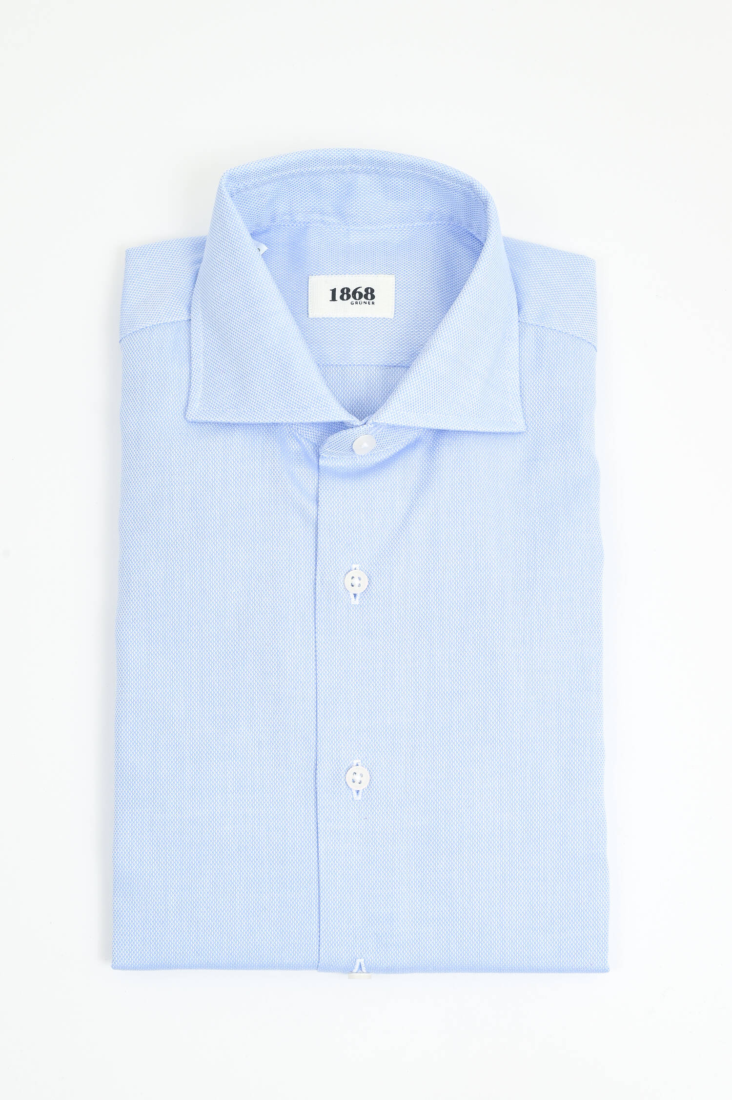 Baumwollhemd in Hellblau/Weiß gemustert