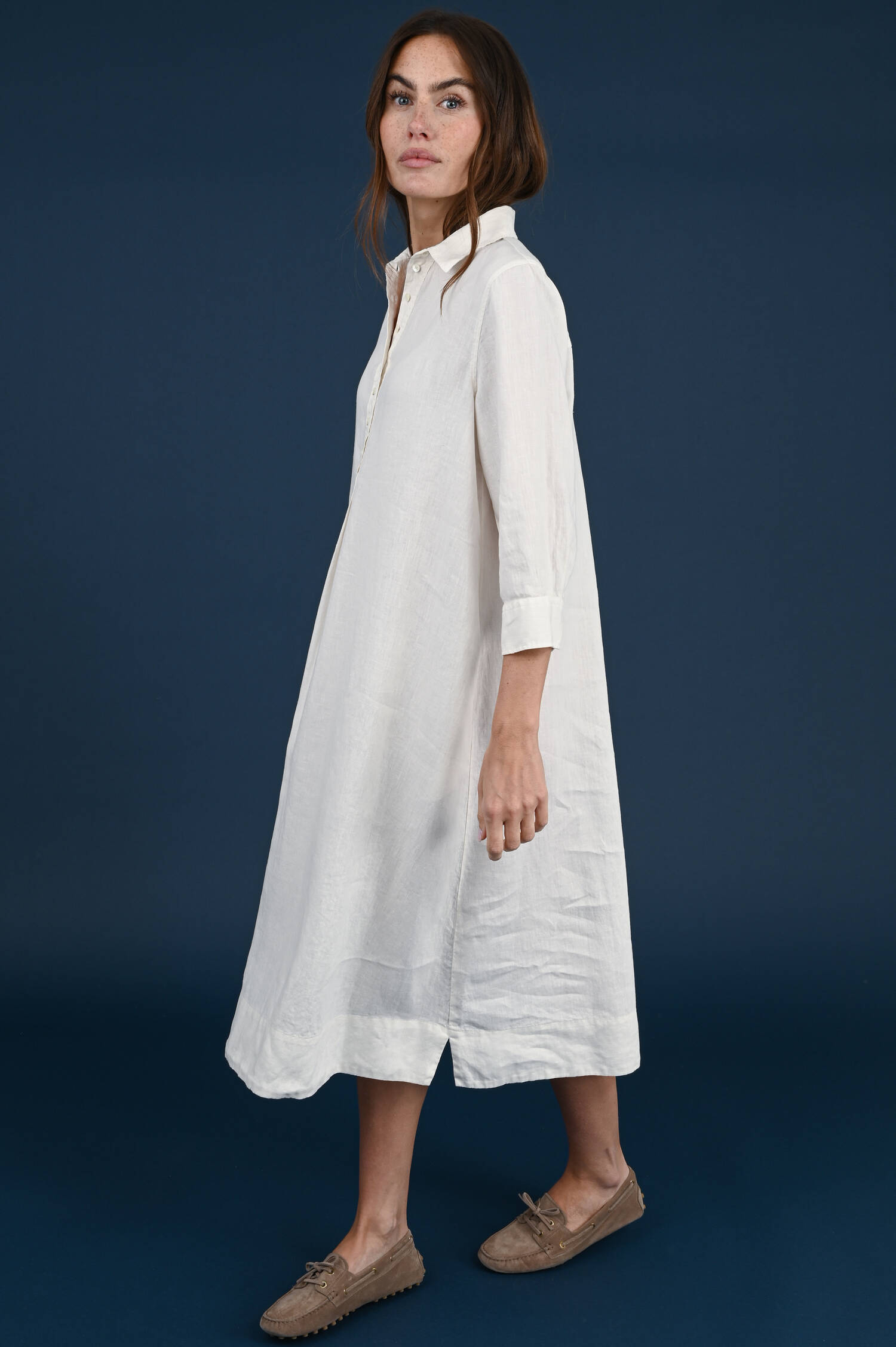 Leinenkleid in Ivorybeige