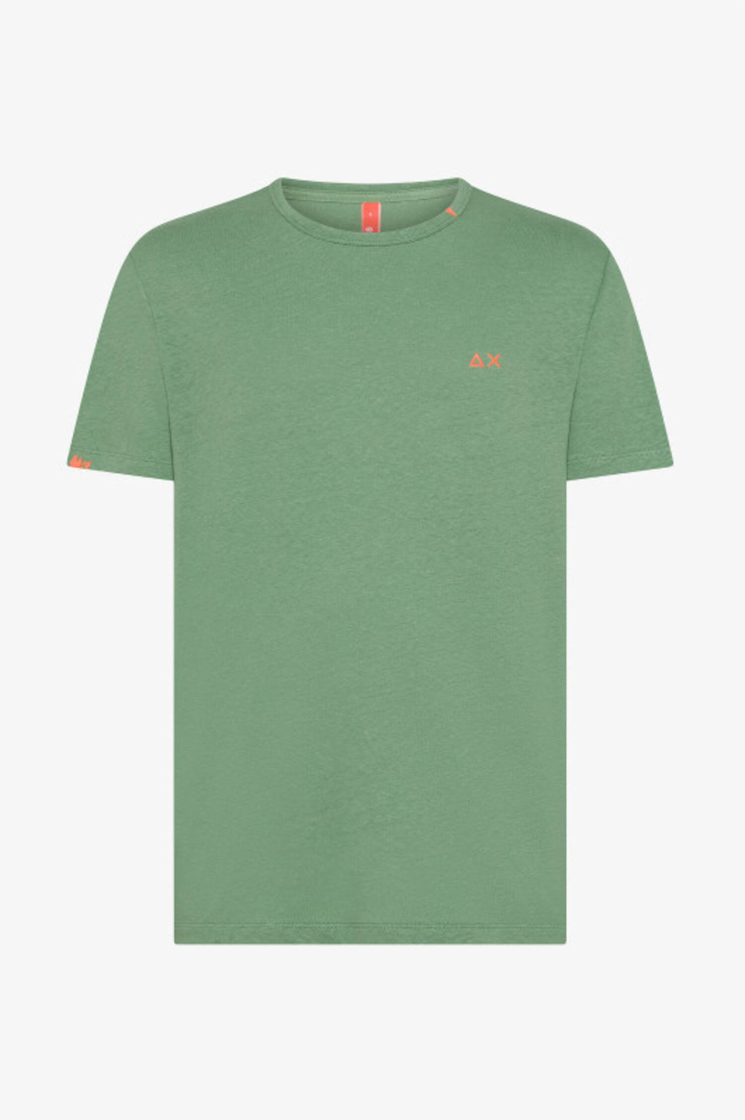 Kurzarm-Shirt aus Baumwoll-Leinen in Verde Salvia