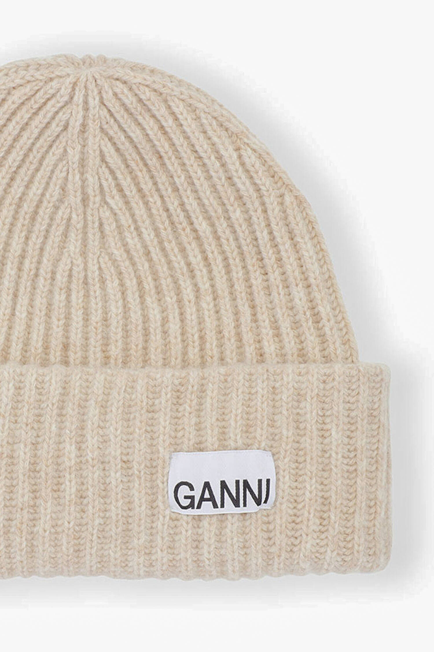 Rippstrick Beanie in Beige meliert Rippstrick Beanie in Beige meliert
