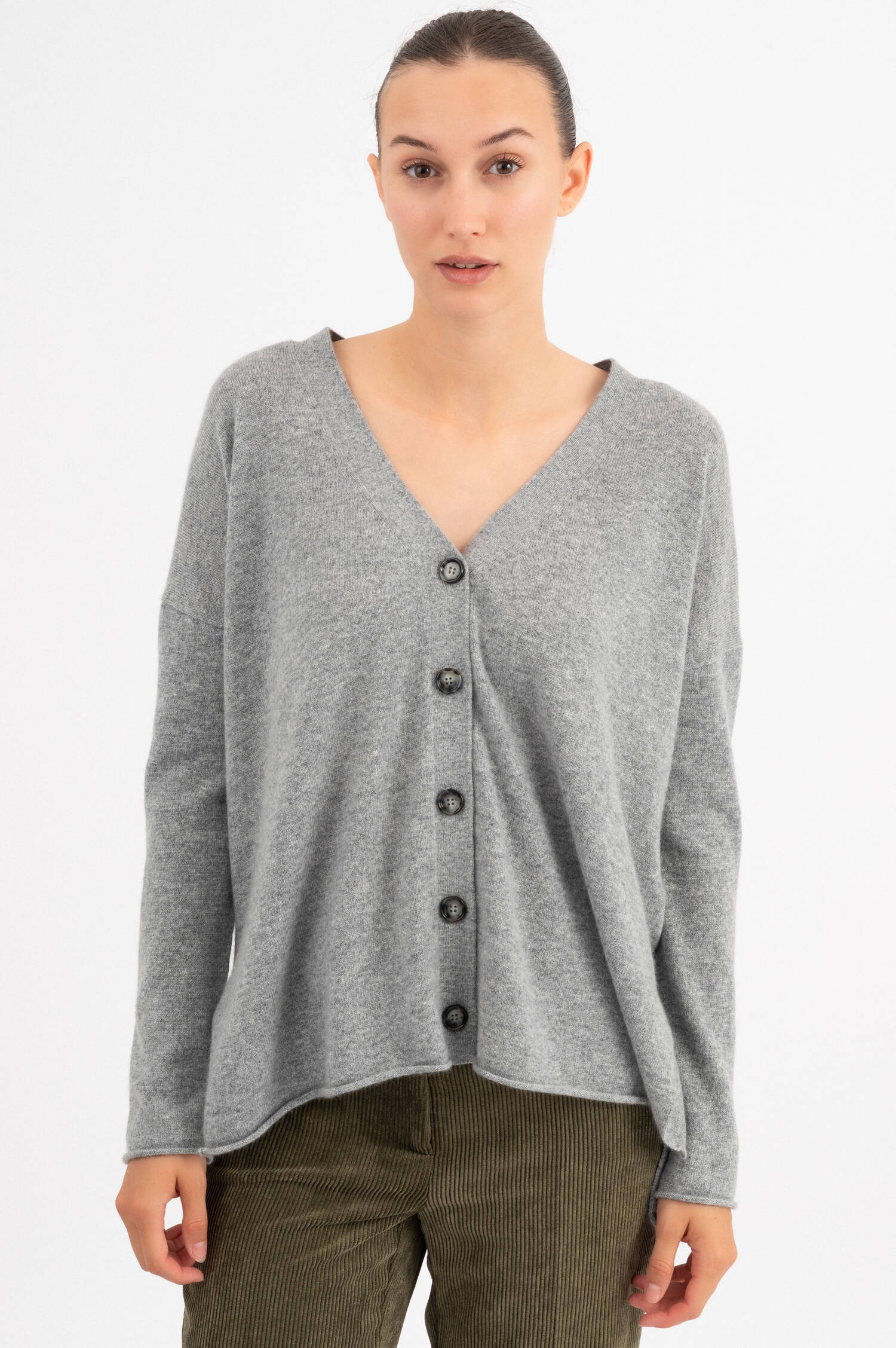 Cashmere Cardigan in Grau Cashmere Cardigan in Grau