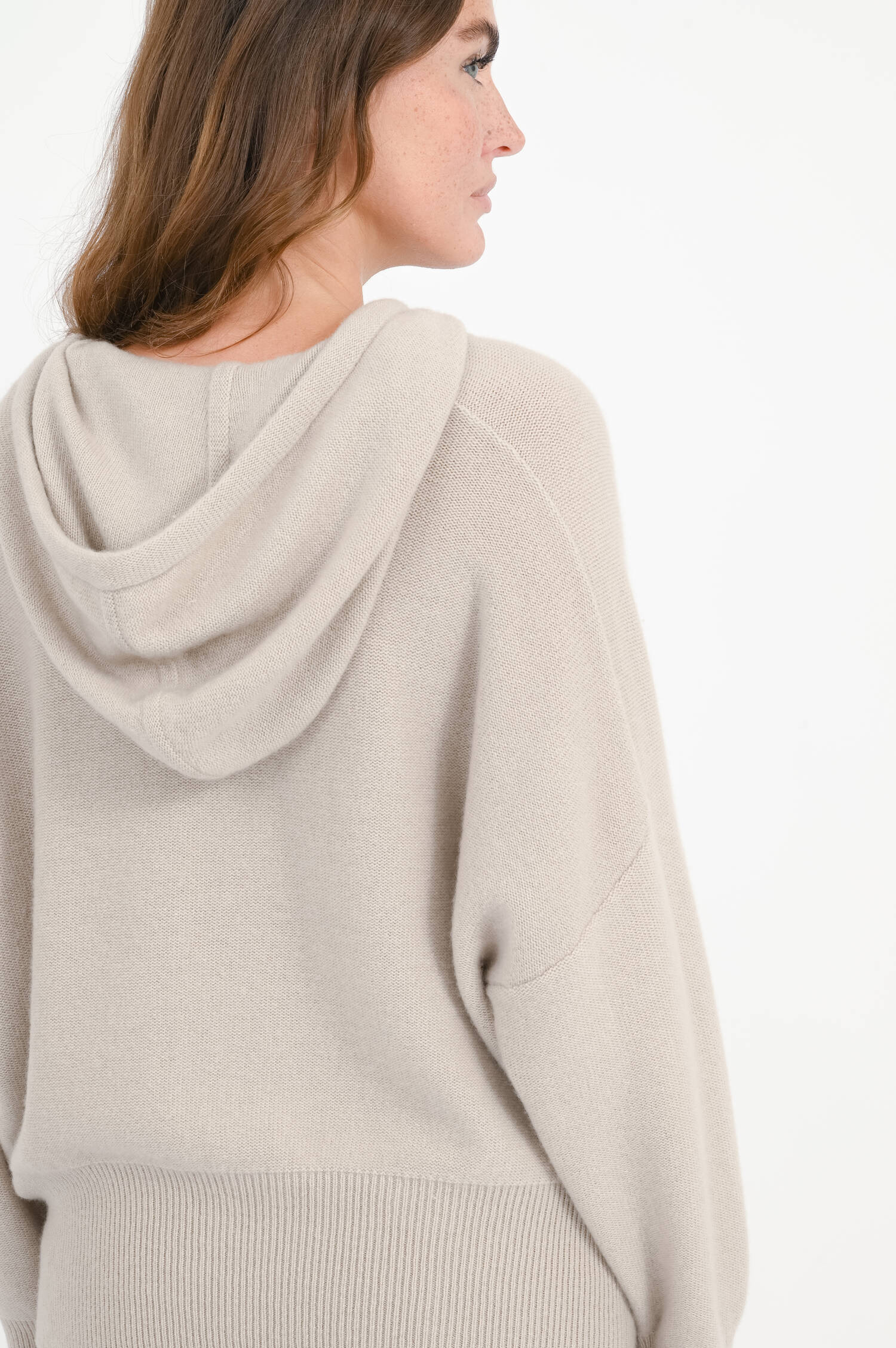 Cashmere-Hoodie in Light Natural