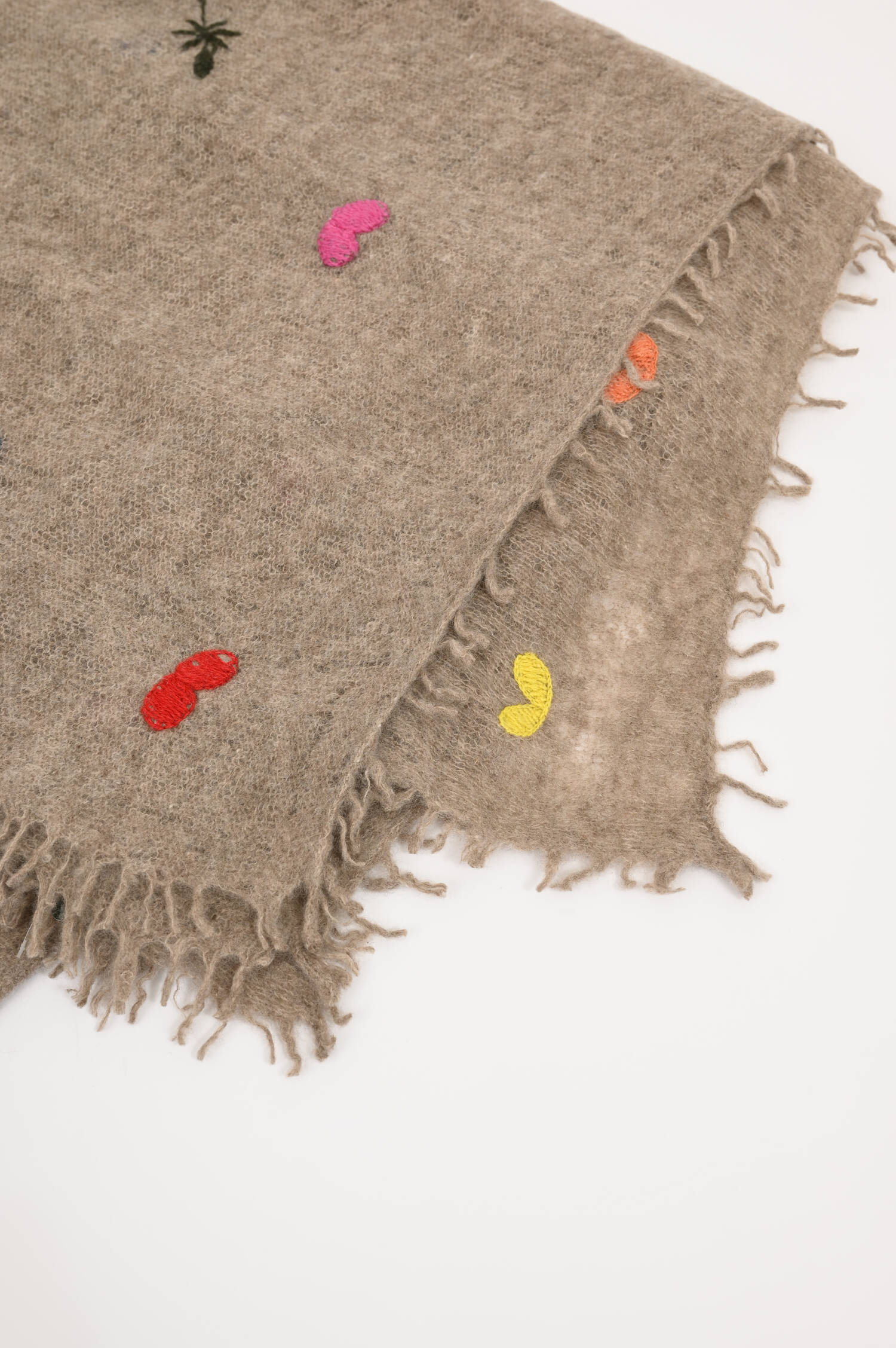 Cashmere Schal HEARTS in Dark Beige