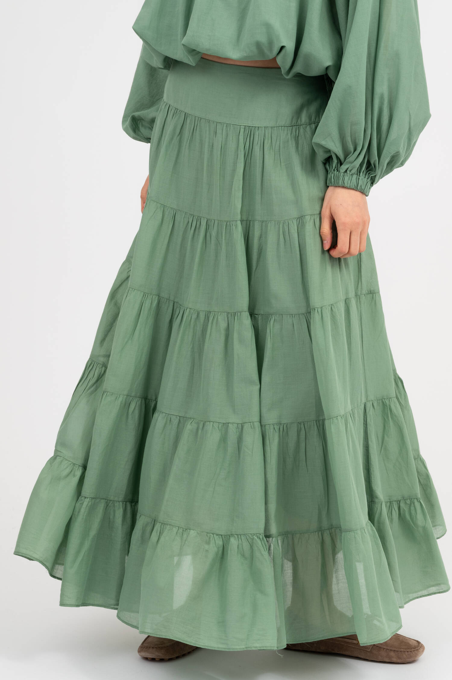 Stufenschlupfrock in Salbeigrün